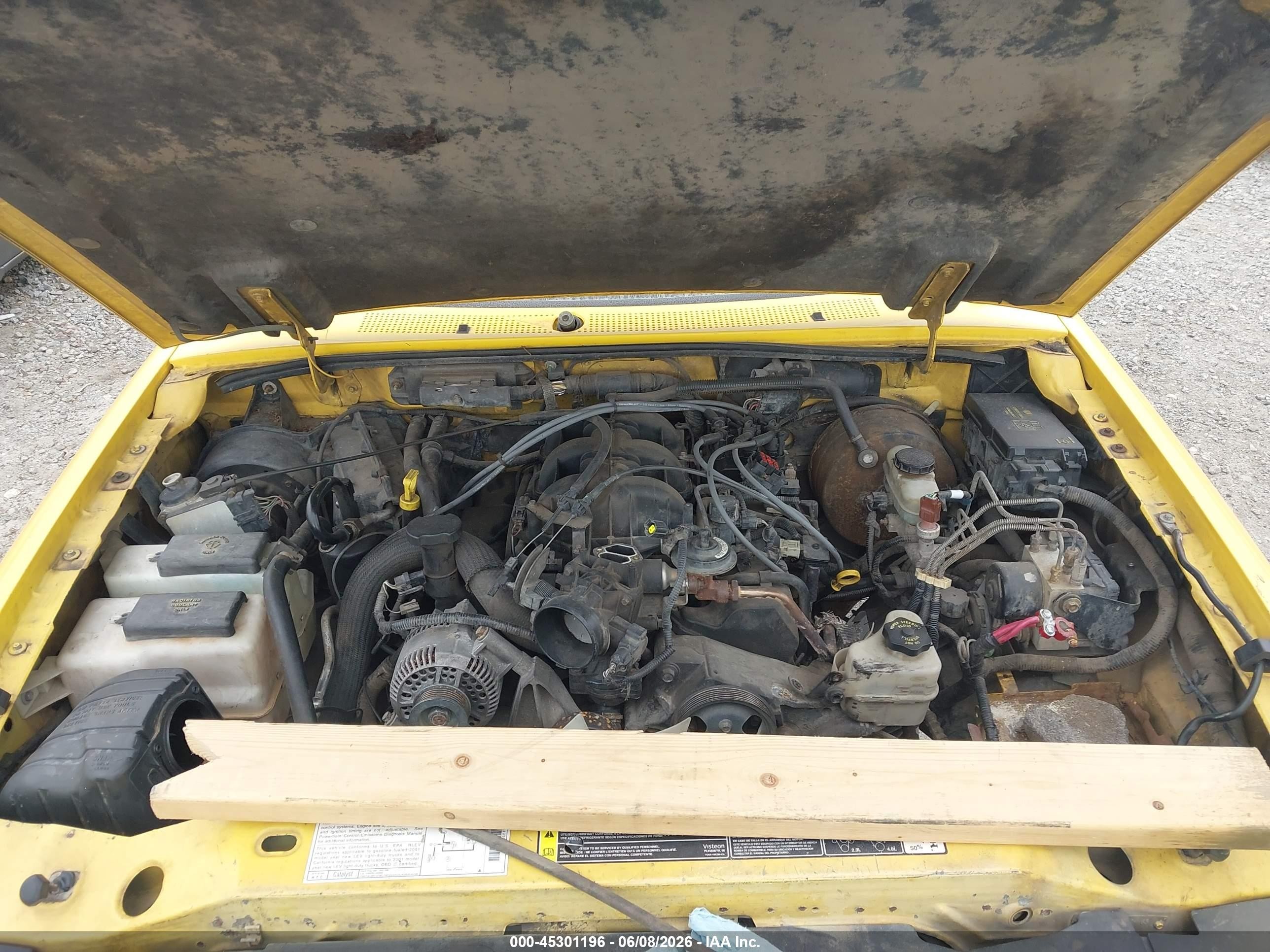 2001 Ford Ranger Edge/xlt Yellow vin: 1FTYR14E41PB30683