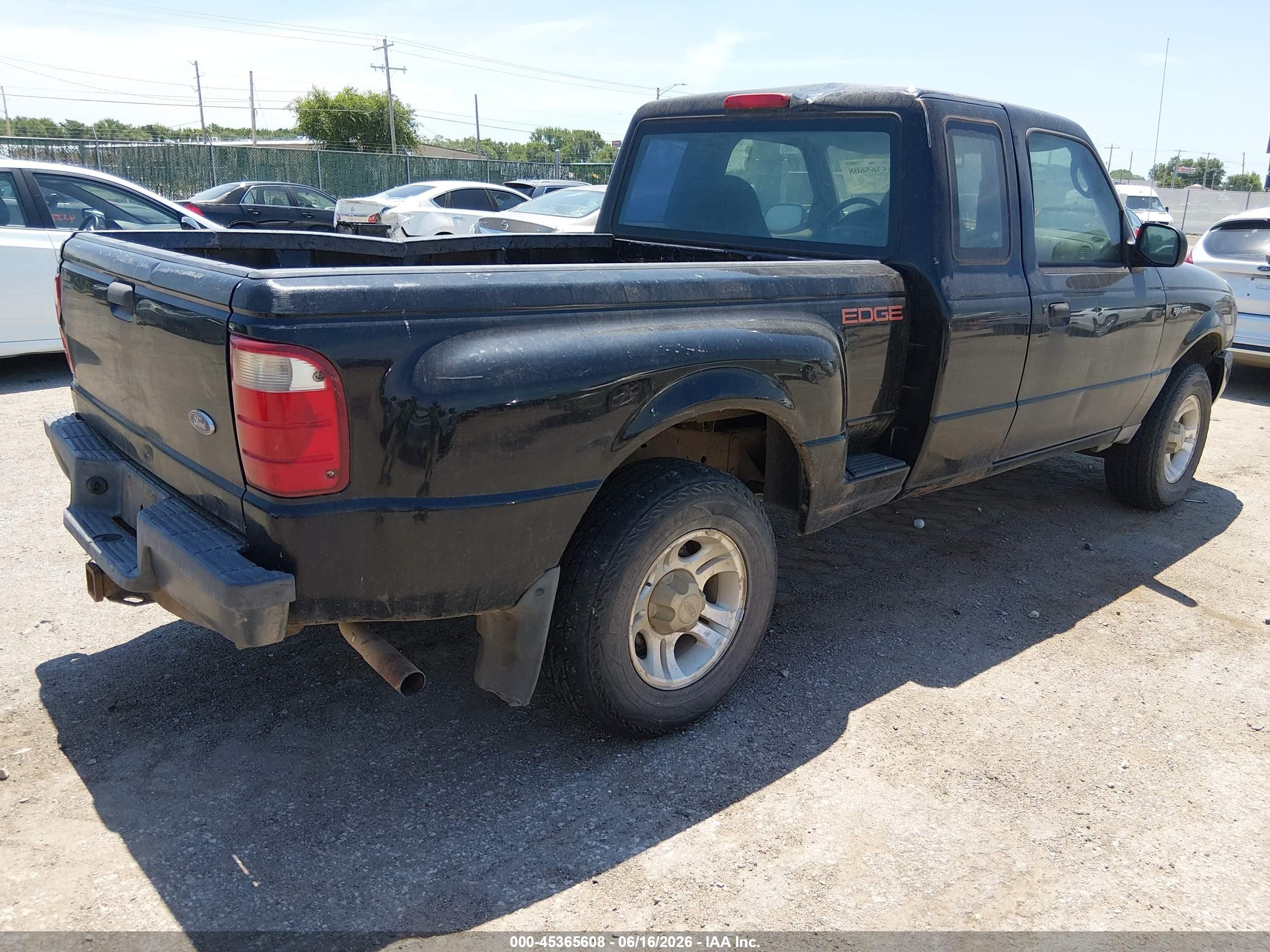 2003 Ford Ranger Edge Black vin: 1FTYR14E43PB45719