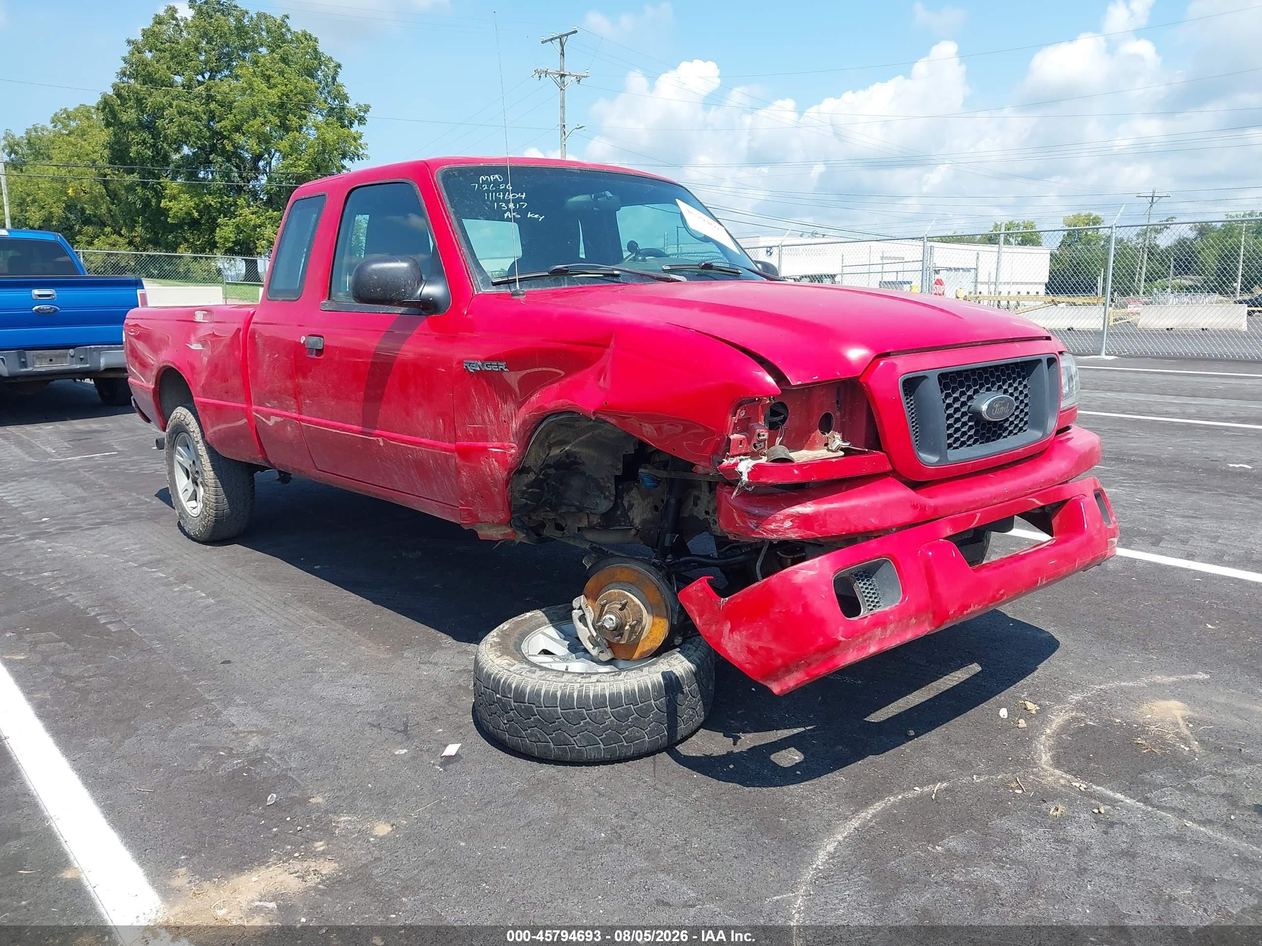 2005 Ford Ranger Edge/stx/xl/xlt Red vin: 1FTYR14E95PA13817