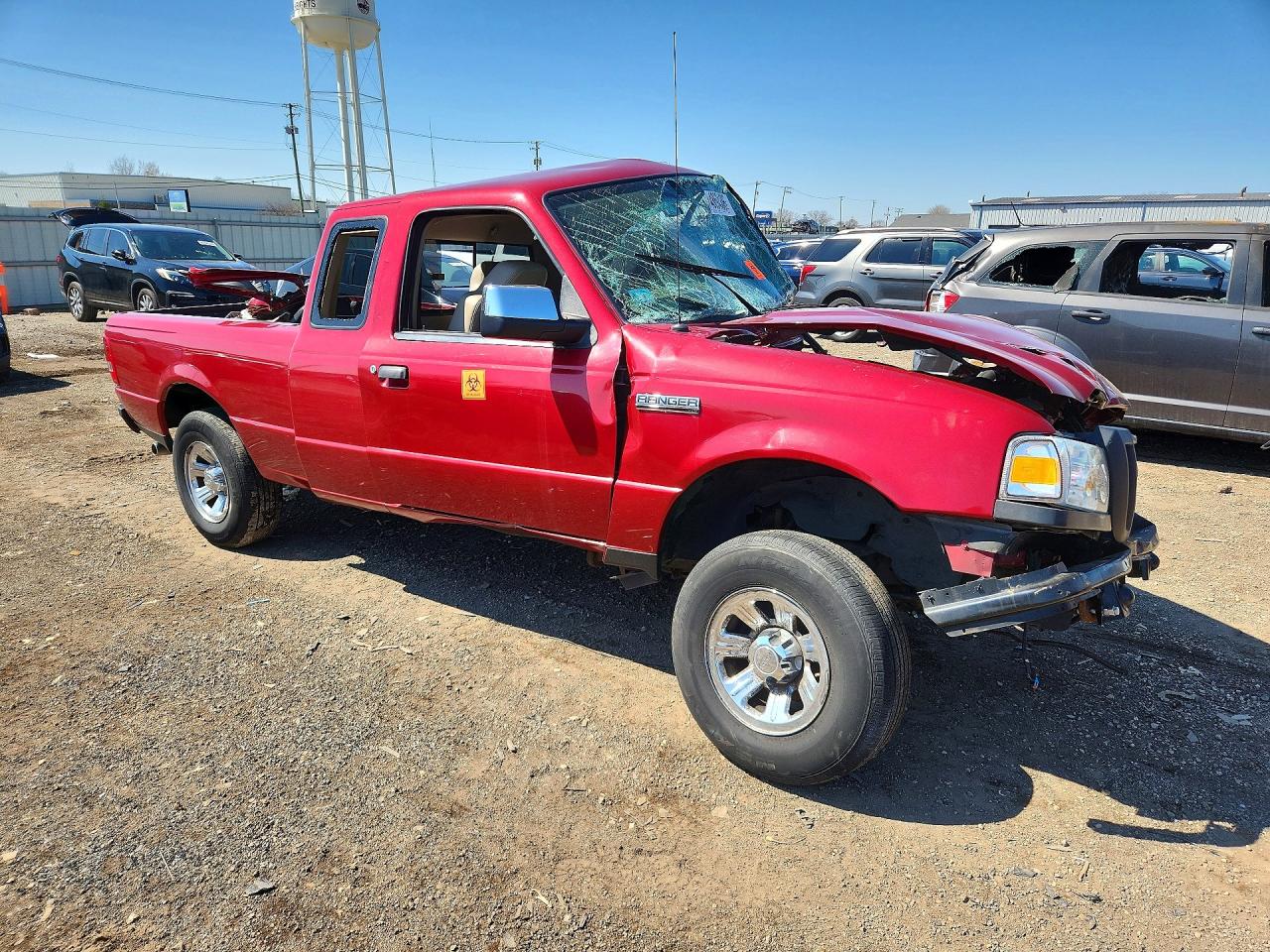 2007 Ford Ranger Super Cab Red vin: 1FTYR14EX7PA09889