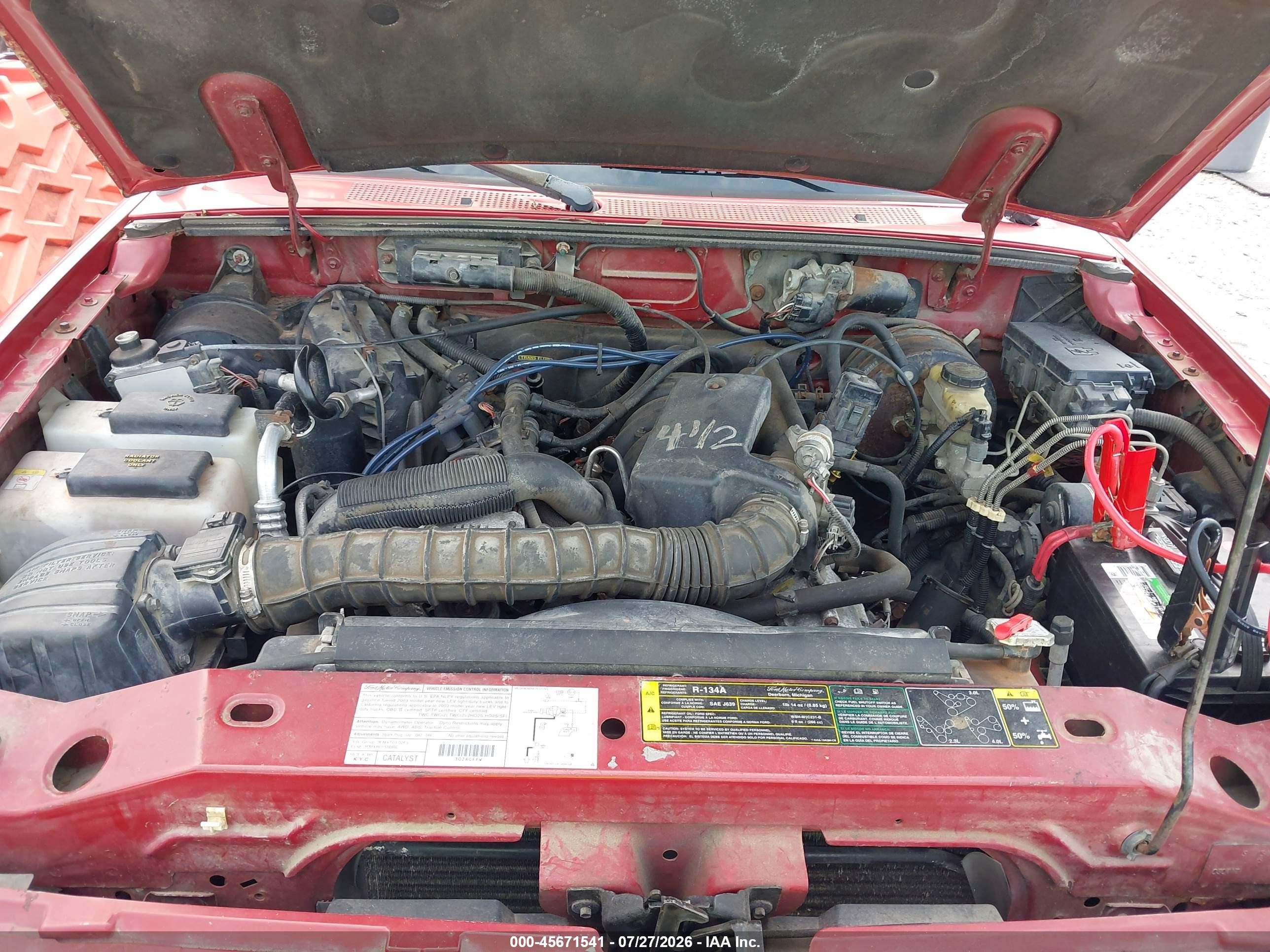 2003 Ford Ranger Edge/tremor/xl/xlt Красный vin: 1FTYR14U23PB80458