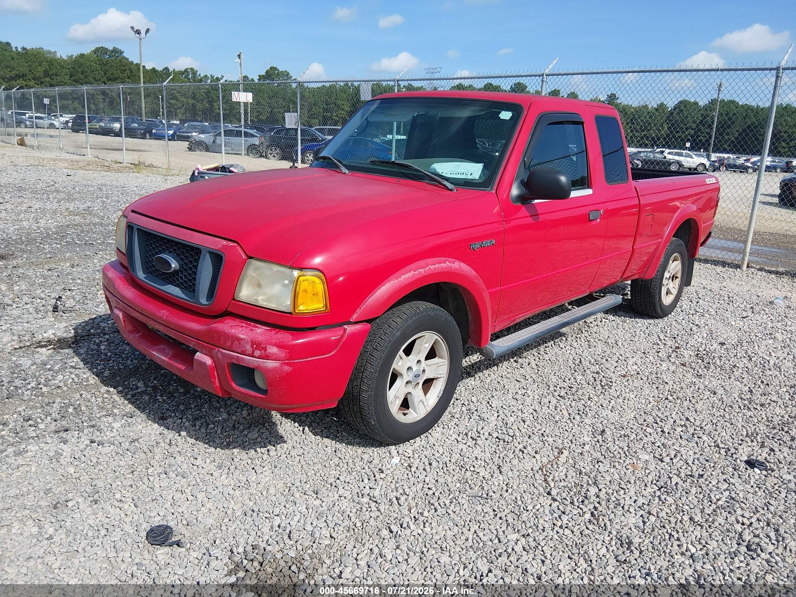 2005 Ford Ranger Edge/stx/xl/xlt Красный vin: 1FTYR14U55PA30668