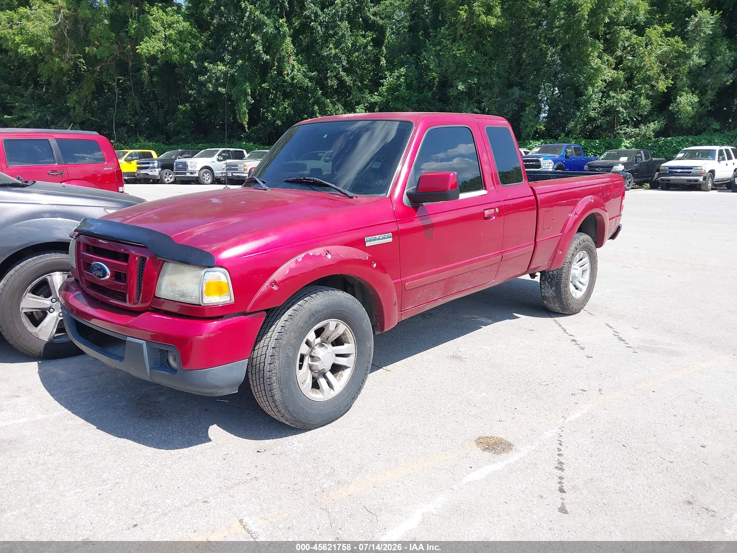 2007 Ford Ranger Sport/stx/xl/xlt Red vin: 1FTYR14U57PA32732