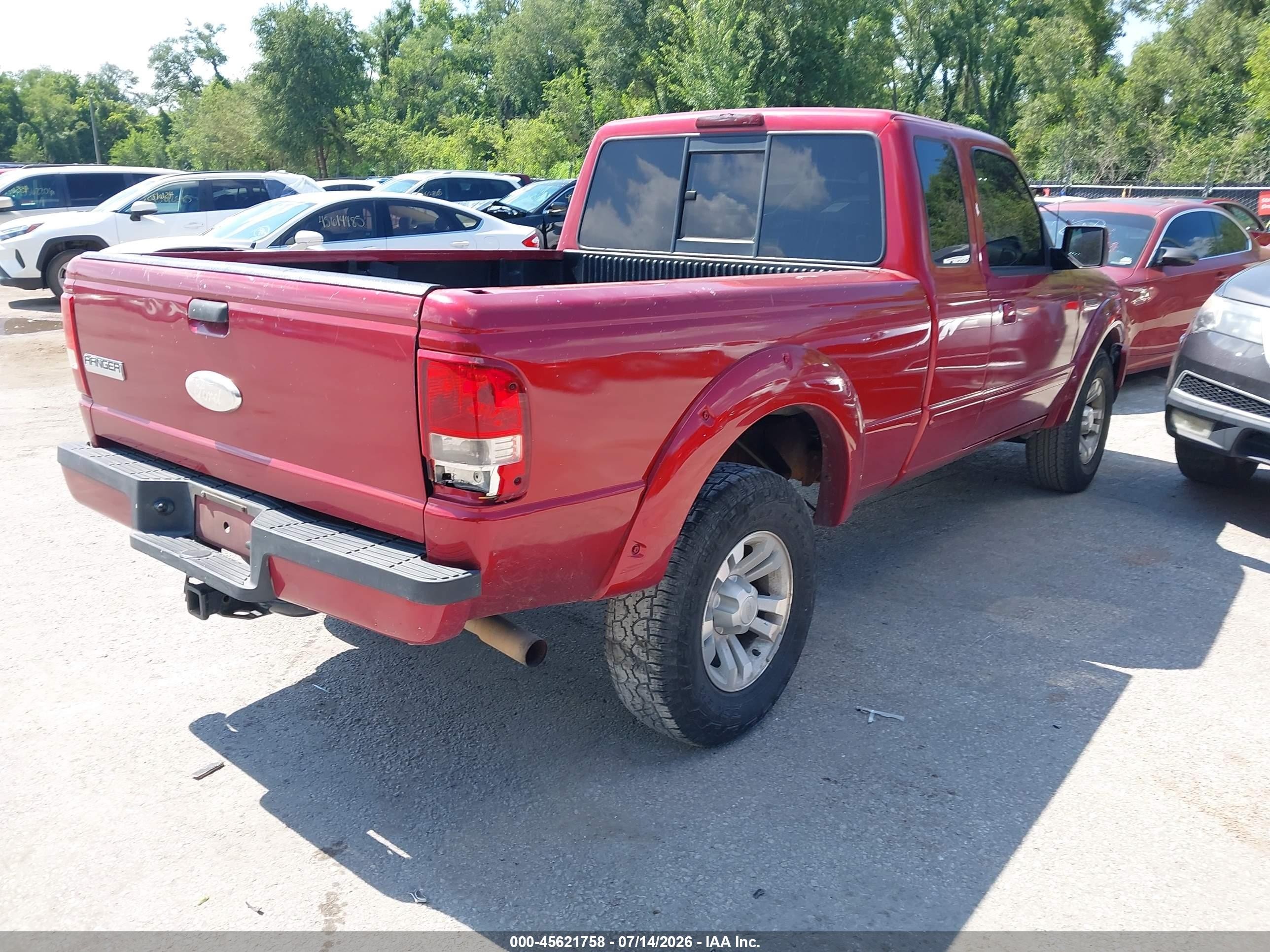 2007 Ford Ranger Sport/stx/xl/xlt Red vin: 1FTYR14U57PA32732