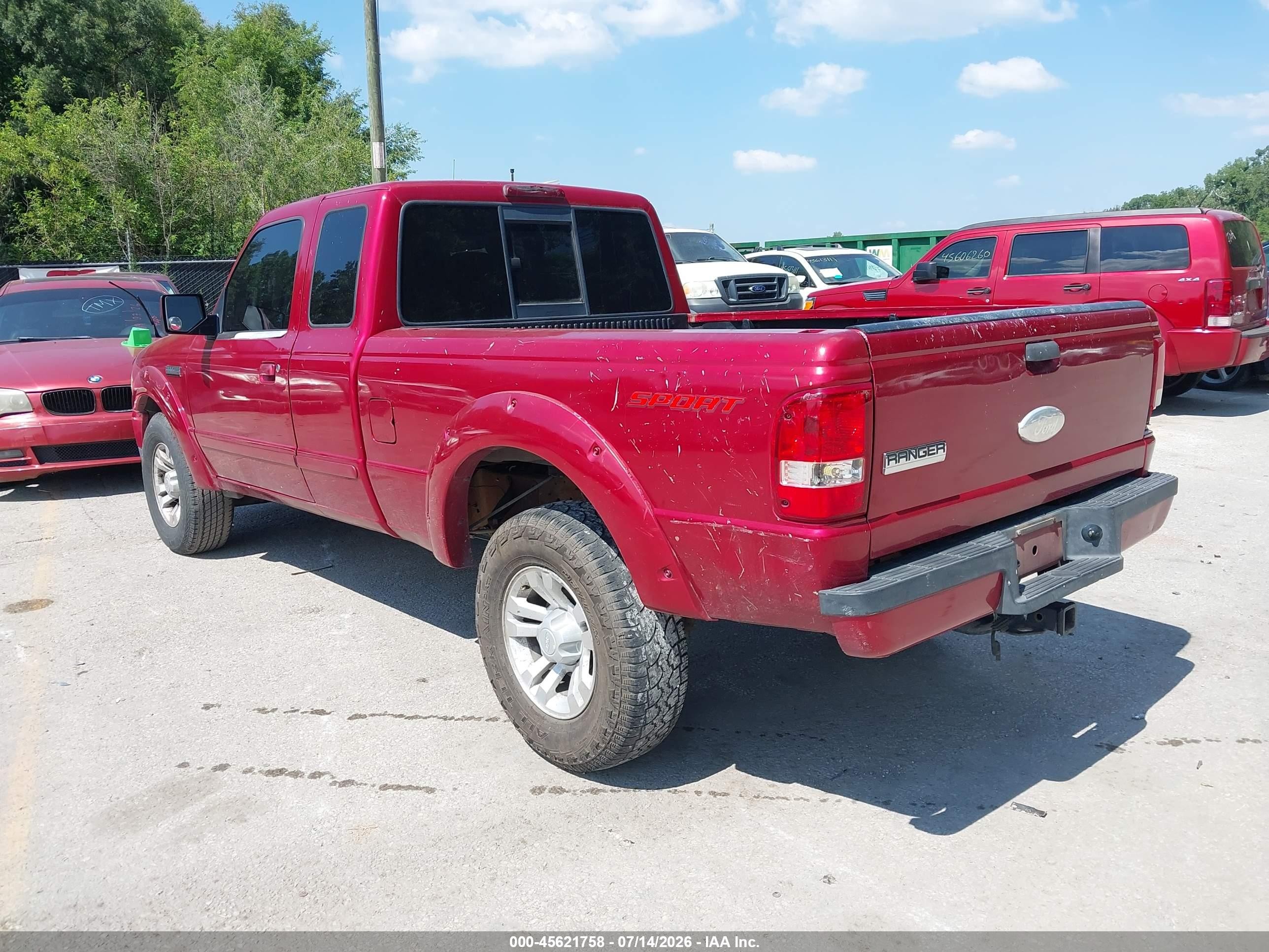 2007 Ford Ranger Sport/stx/xl/xlt Red vin: 1FTYR14U57PA32732