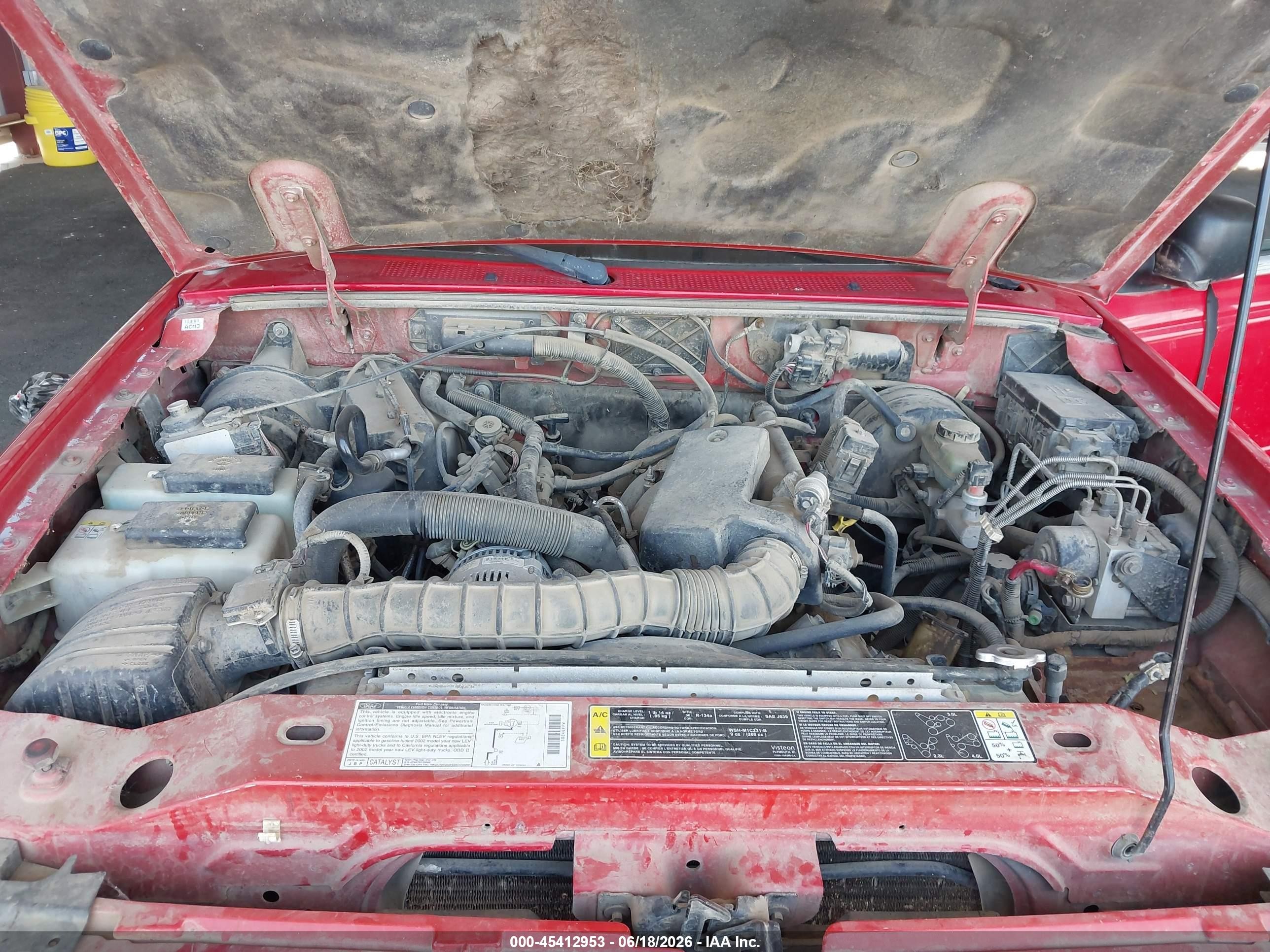 2002 Ford Ranger Edge/tremor/xl/xlt Red vin: 1FTYR14U62TA07595