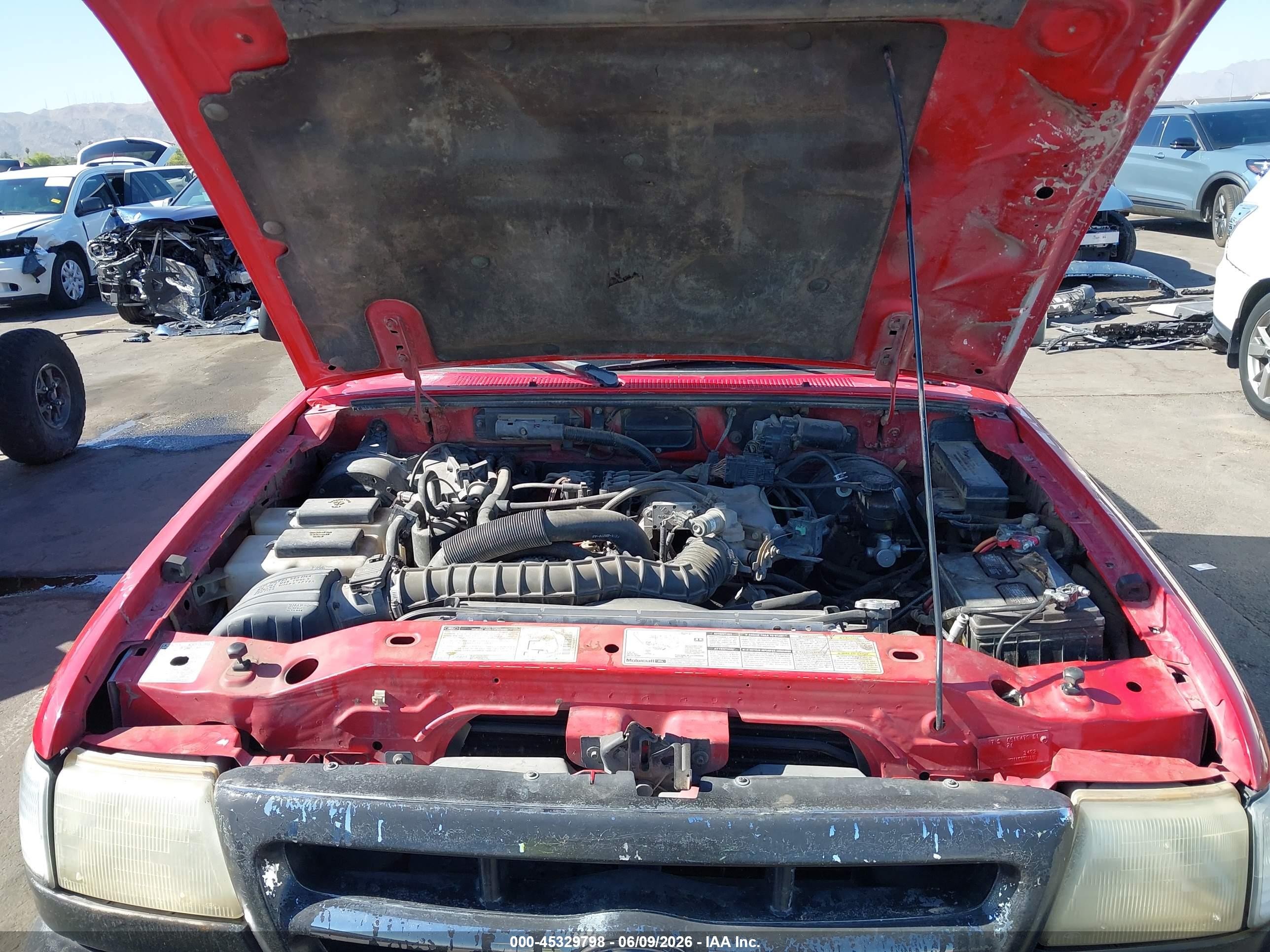 1998 Ford Ranger Splash/xl/xlt Red vin: 1FTYR14U6WPB40095