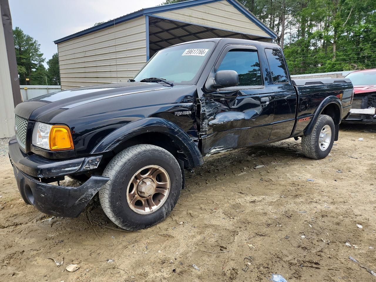 2001 Ford Ranger Super Cab Black vin: 1FTYR14U71TA40488
