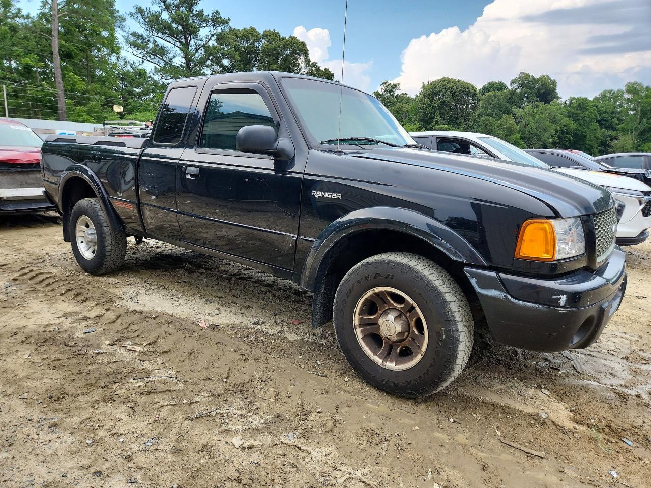 2001 Ford Ranger Super Cab Black vin: 1FTYR14U71TA40488