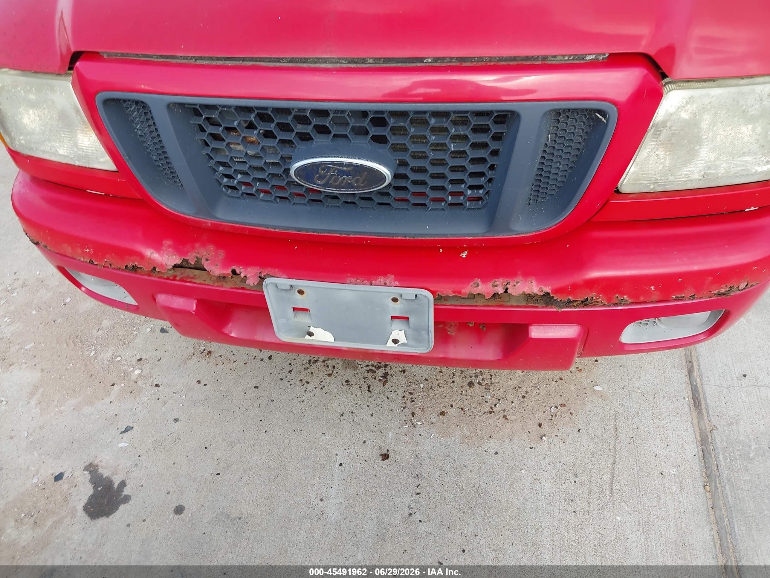 2004 Ford Ranger Edge/tremor/xl/xlt Red vin: 1FTYR14UX4PB22793