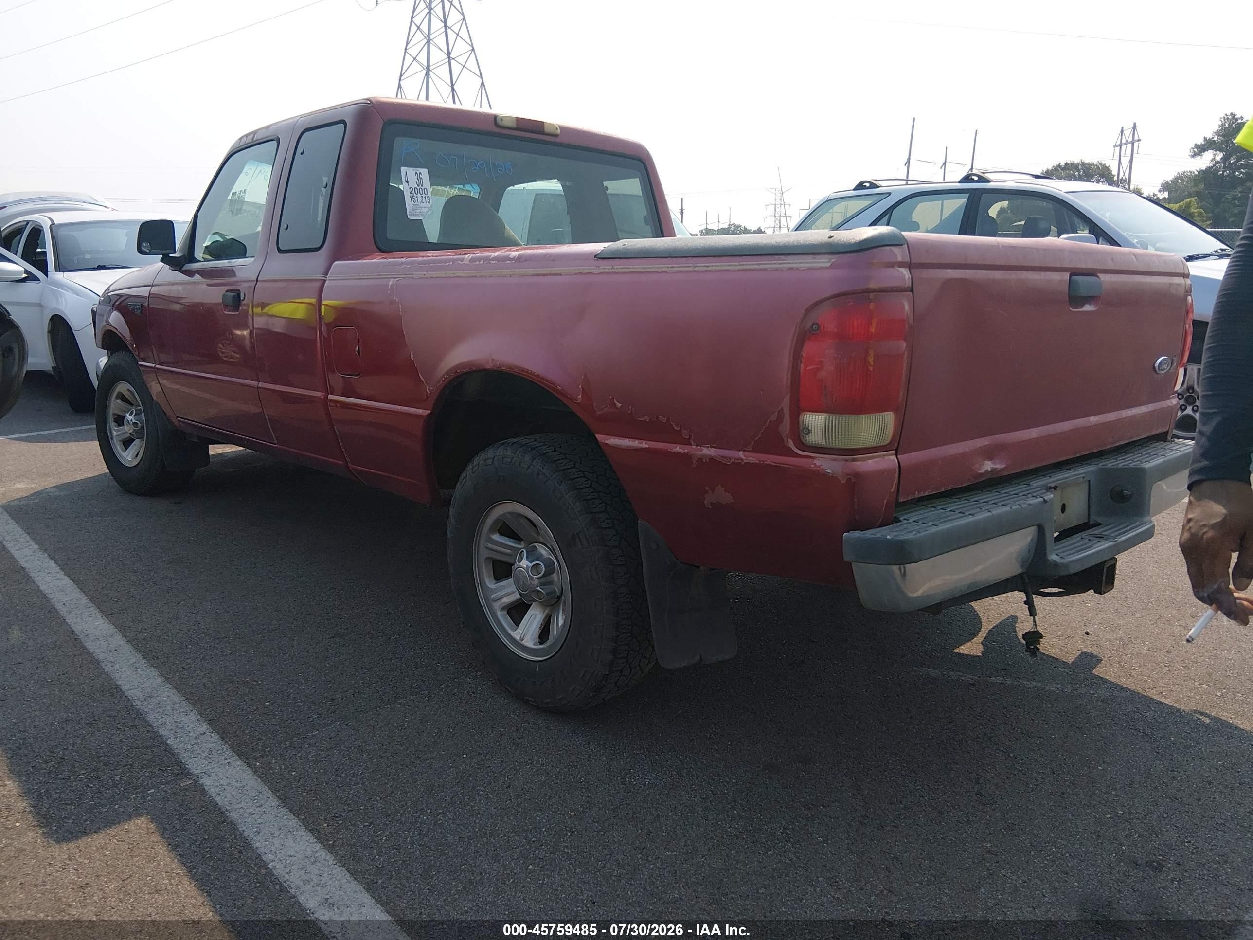 2000 Ford Ranger Xl/xlt Красный vin: 1FTYR14V0YPA94730