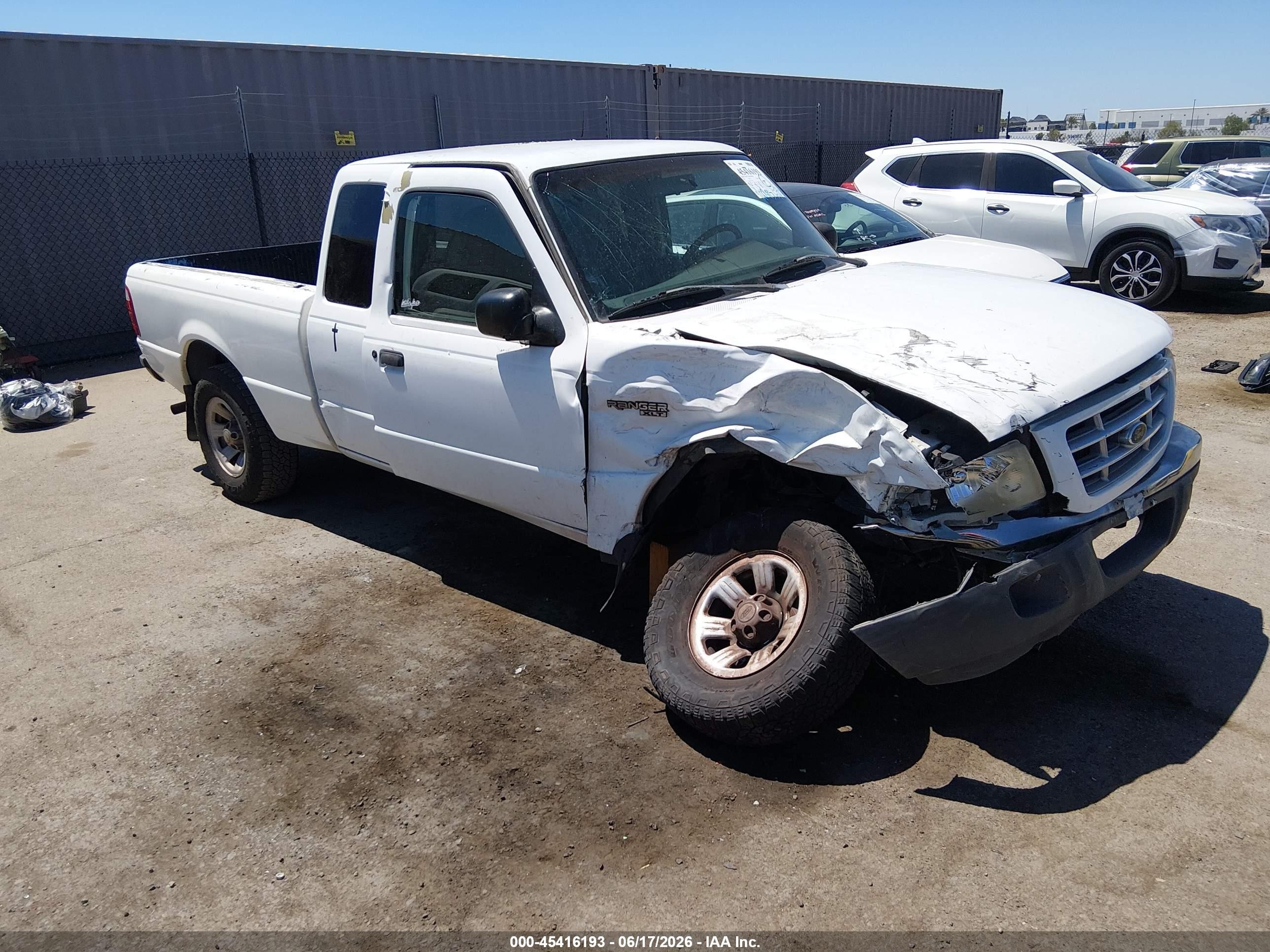 2001 Ford Ranger Edge/xl/xlt White vin: 1FTYR14V11PB50244