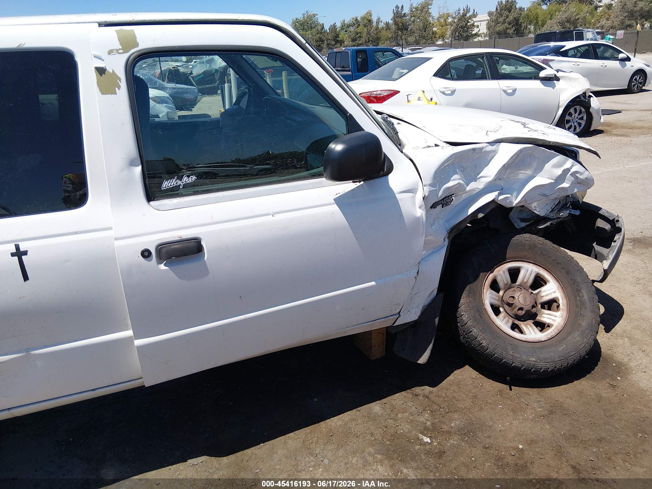 2001 Ford Ranger Edge/xl/xlt White vin: 1FTYR14V11PB50244