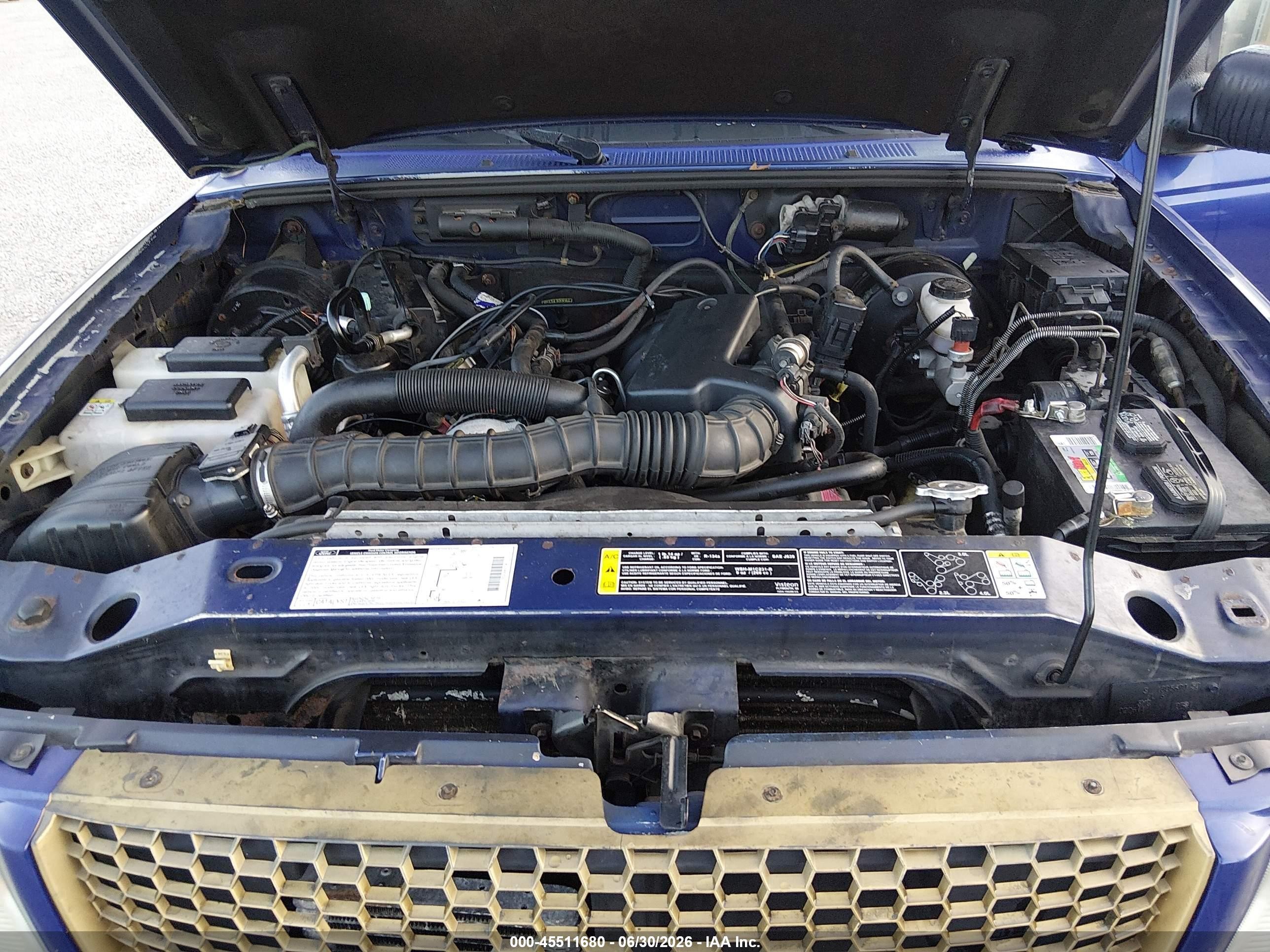 2002 Ford Ranger Edge/tremor/xl/xlt Blue vin: 1FTYR14V12PB52934