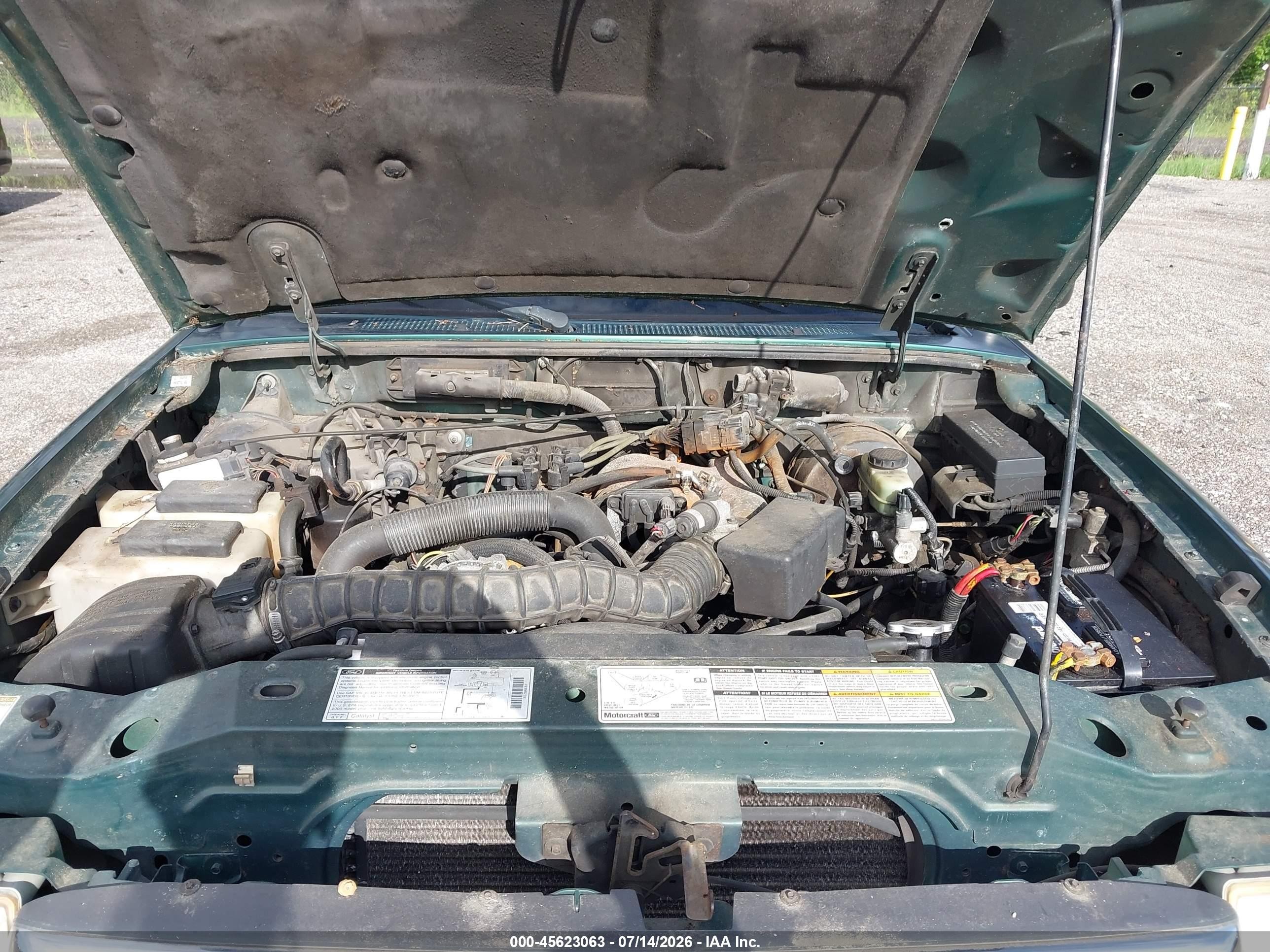 2000 Ford Ranger Xl/xlt Green vin: 1FTYR14V1YTA09935