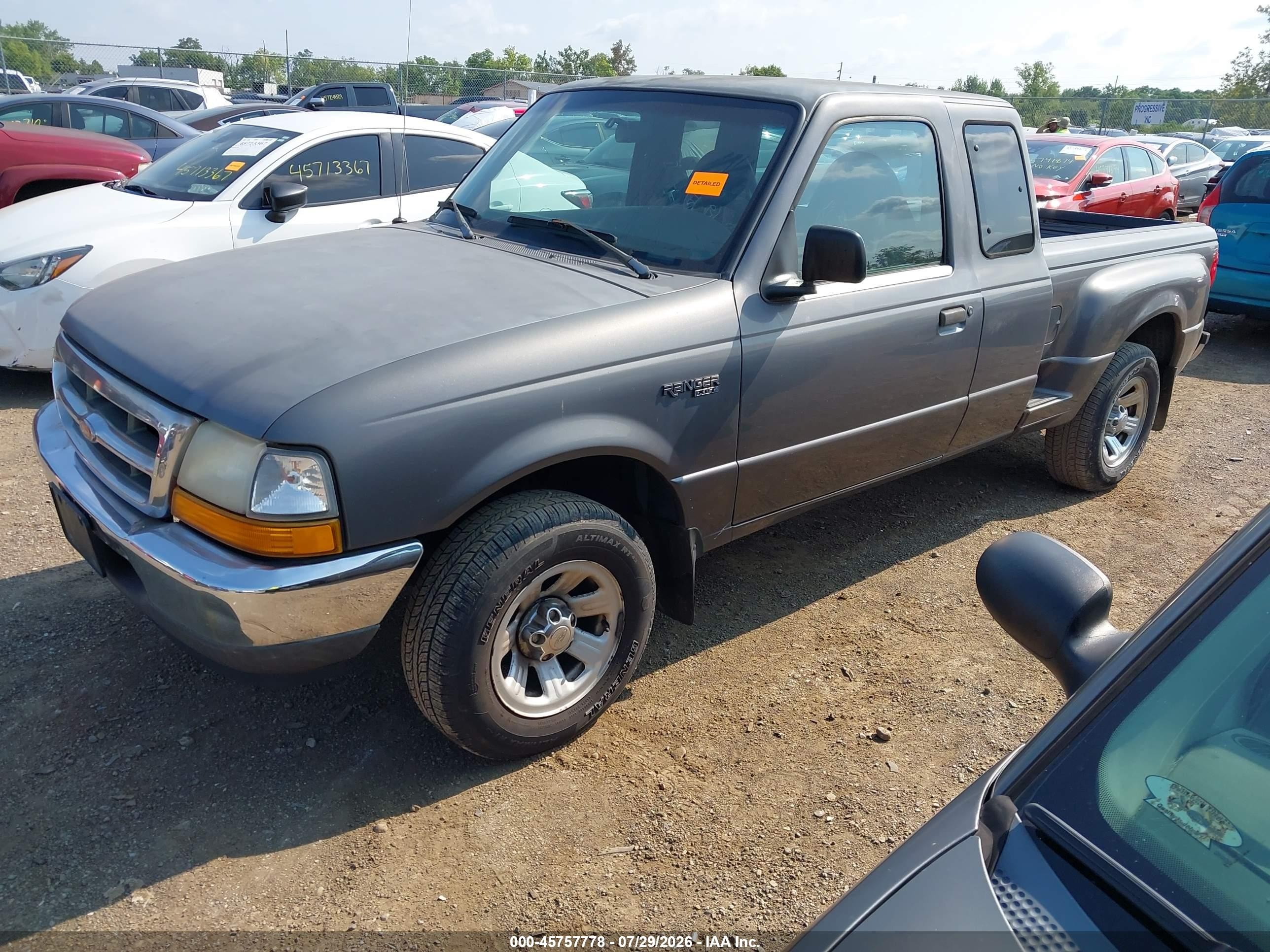 2000 Ford Ranger Xl/xlt Gray vin: 1FTYR14V4YPA86730