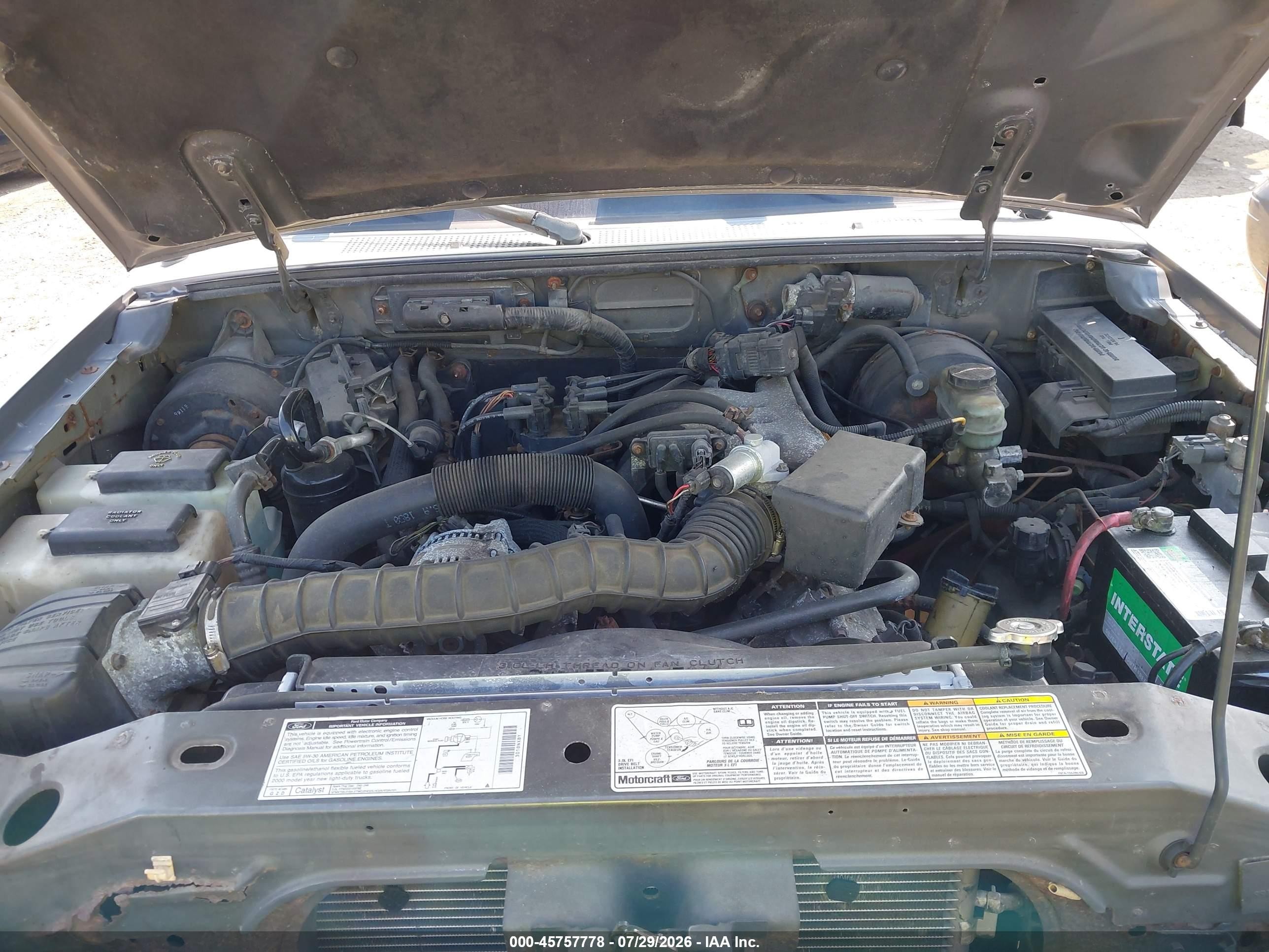 2000 Ford Ranger Xl/xlt Gray vin: 1FTYR14V4YPA86730