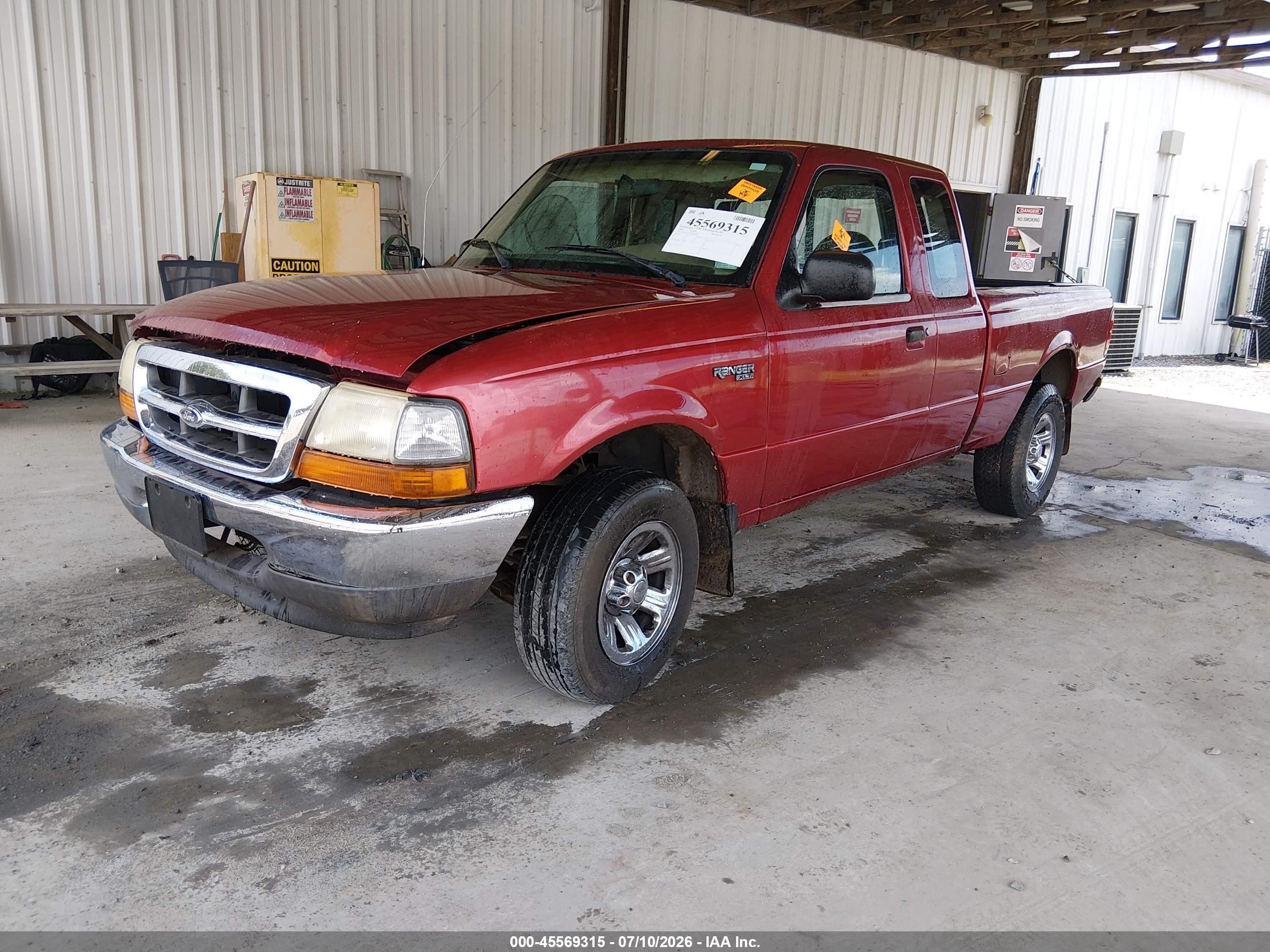 2000 Ford Ranger Xl/xlt Red vin: 1FTYR14V5YPB72337