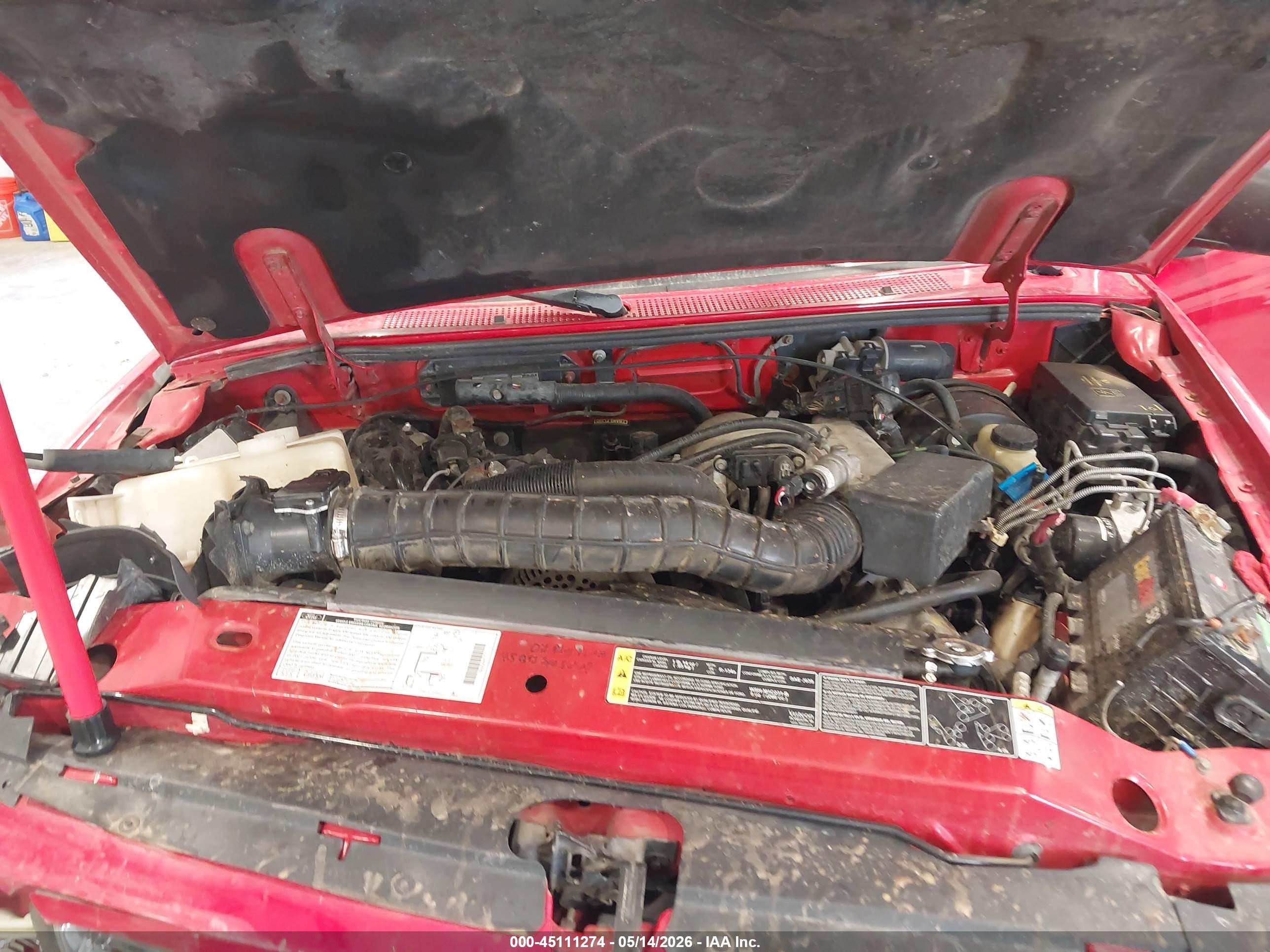 2001 Ford Ranger Edge/xl/xlt Red vin: 1FTYR14V61PB52569
