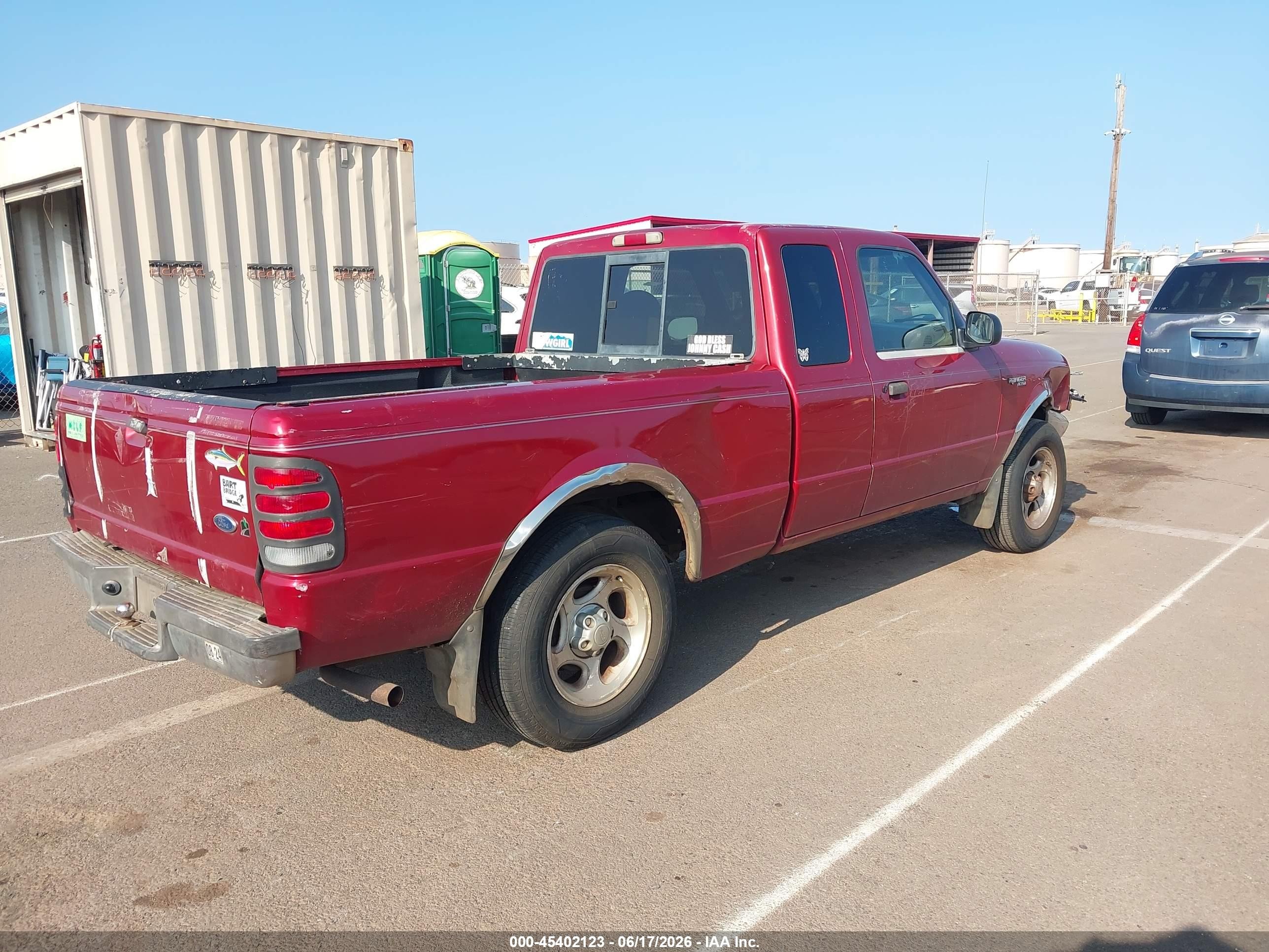 2000 Ford Ranger Xl/xlt Red vin: 1FTYR14V6YPA58217