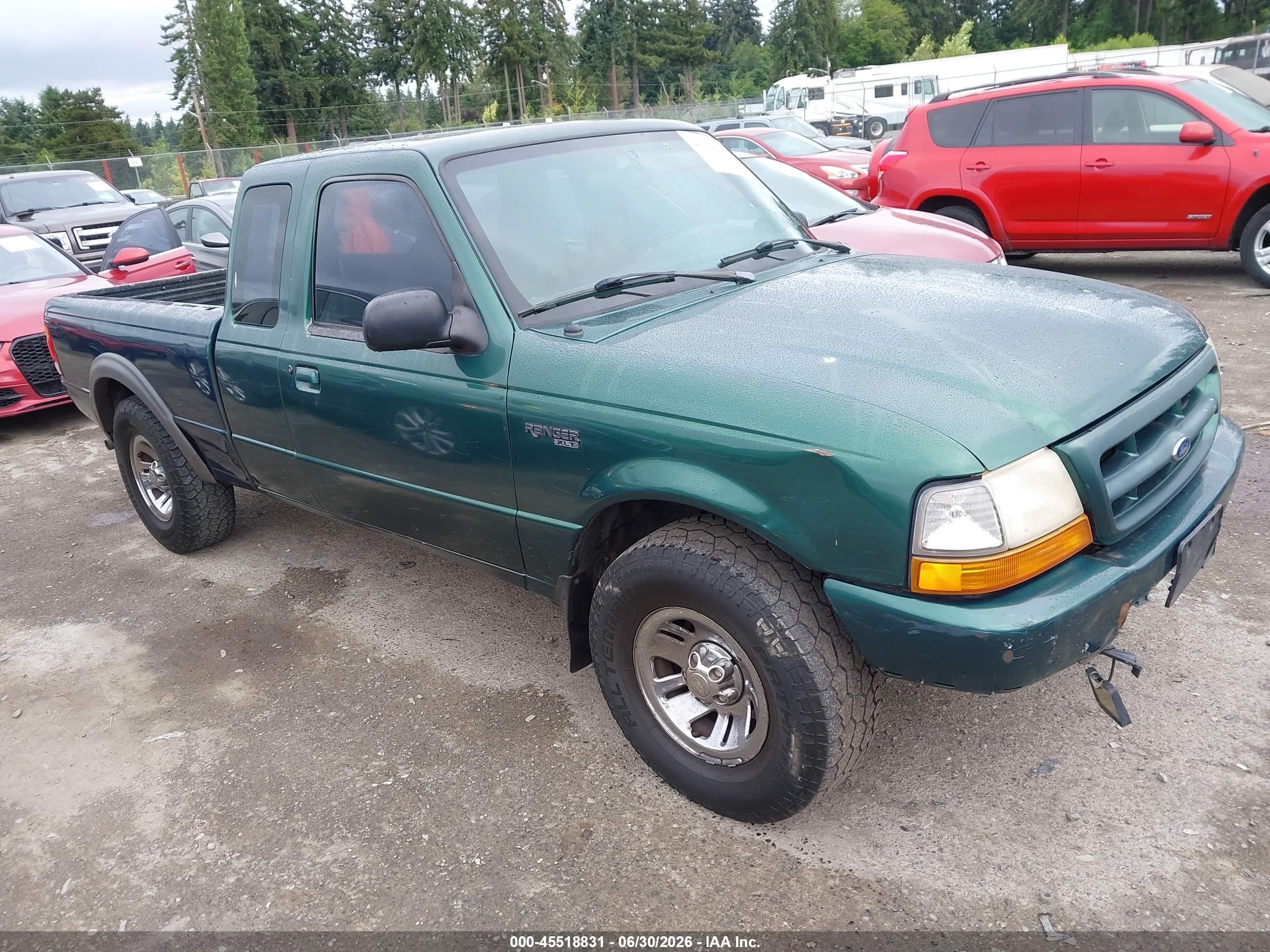 1999 Ford Ranger Xl/xlt Green vin: 1FTYR14V7XPB73052