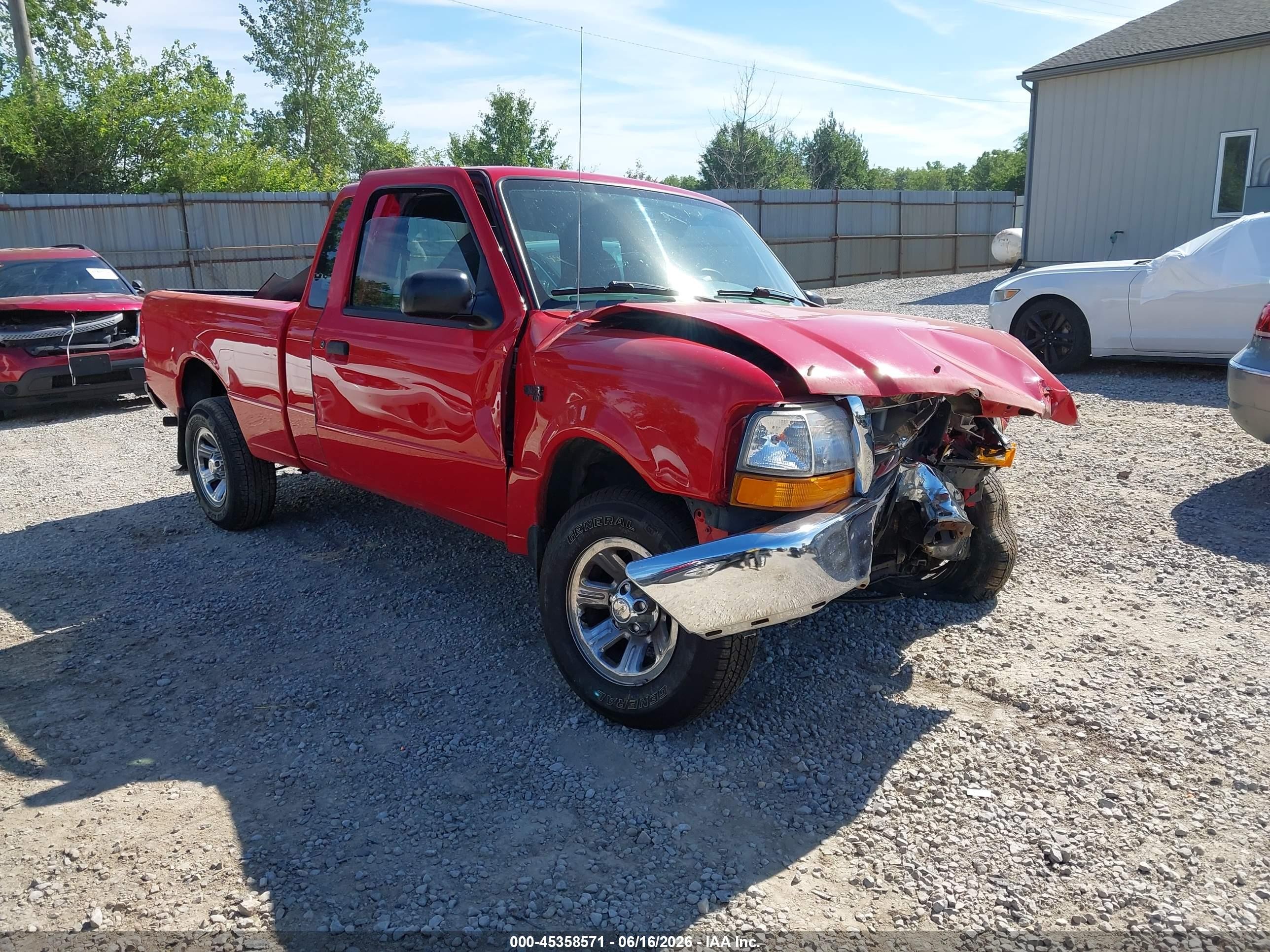 2000 Ford Ranger Xl/xlt Red vin: 1FTYR14V8YTA97673