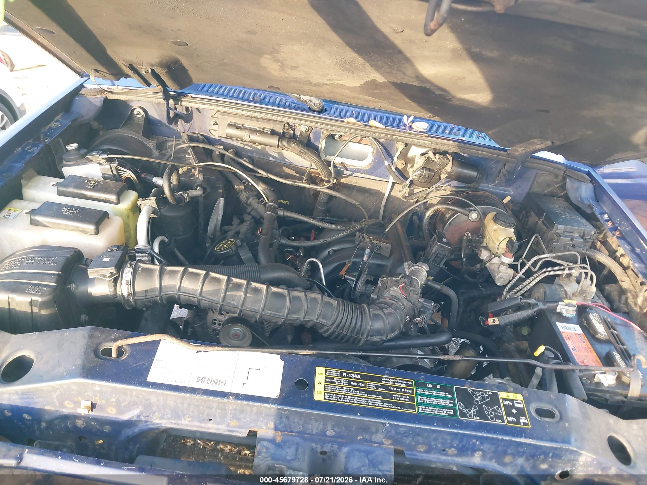 2003 Ford Ranger Edge/tremor/xl/xlt Blue vin: 1FTYR14V93PA26161