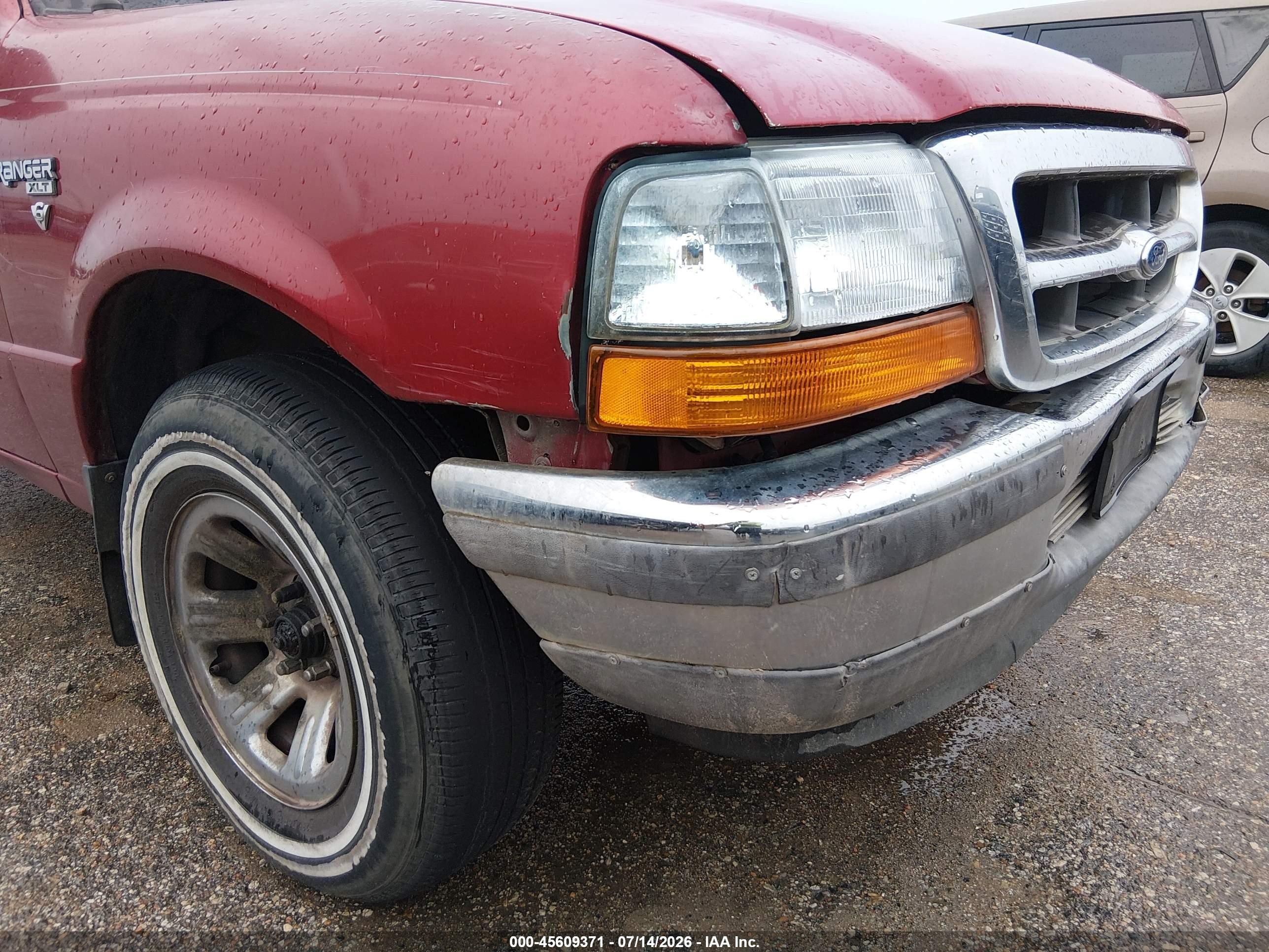 2000 Ford Ranger Xl/xlt Red vin: 1FTYR14V9YPB63382