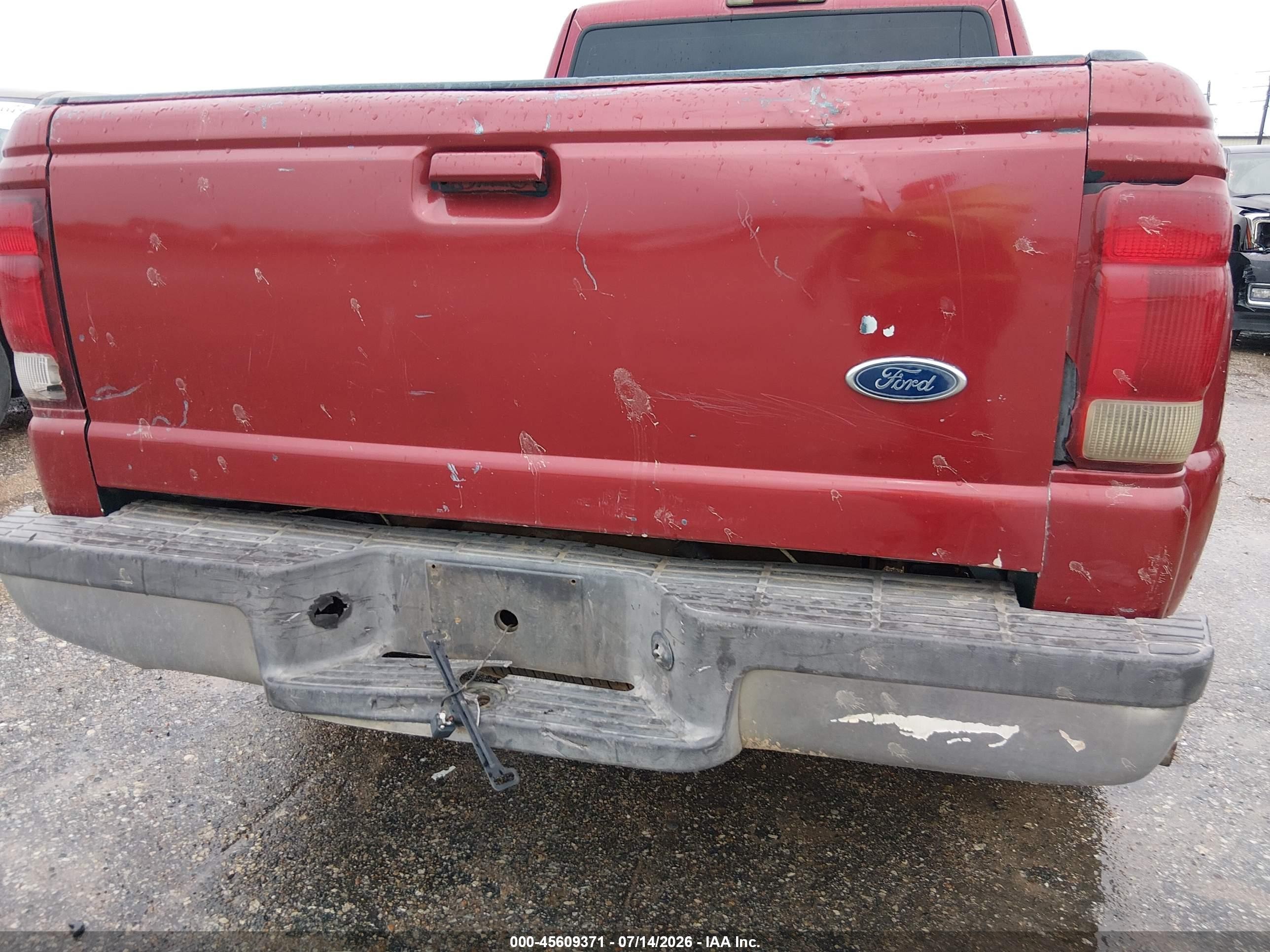 2000 Ford Ranger Xl/xlt Red vin: 1FTYR14V9YPB63382