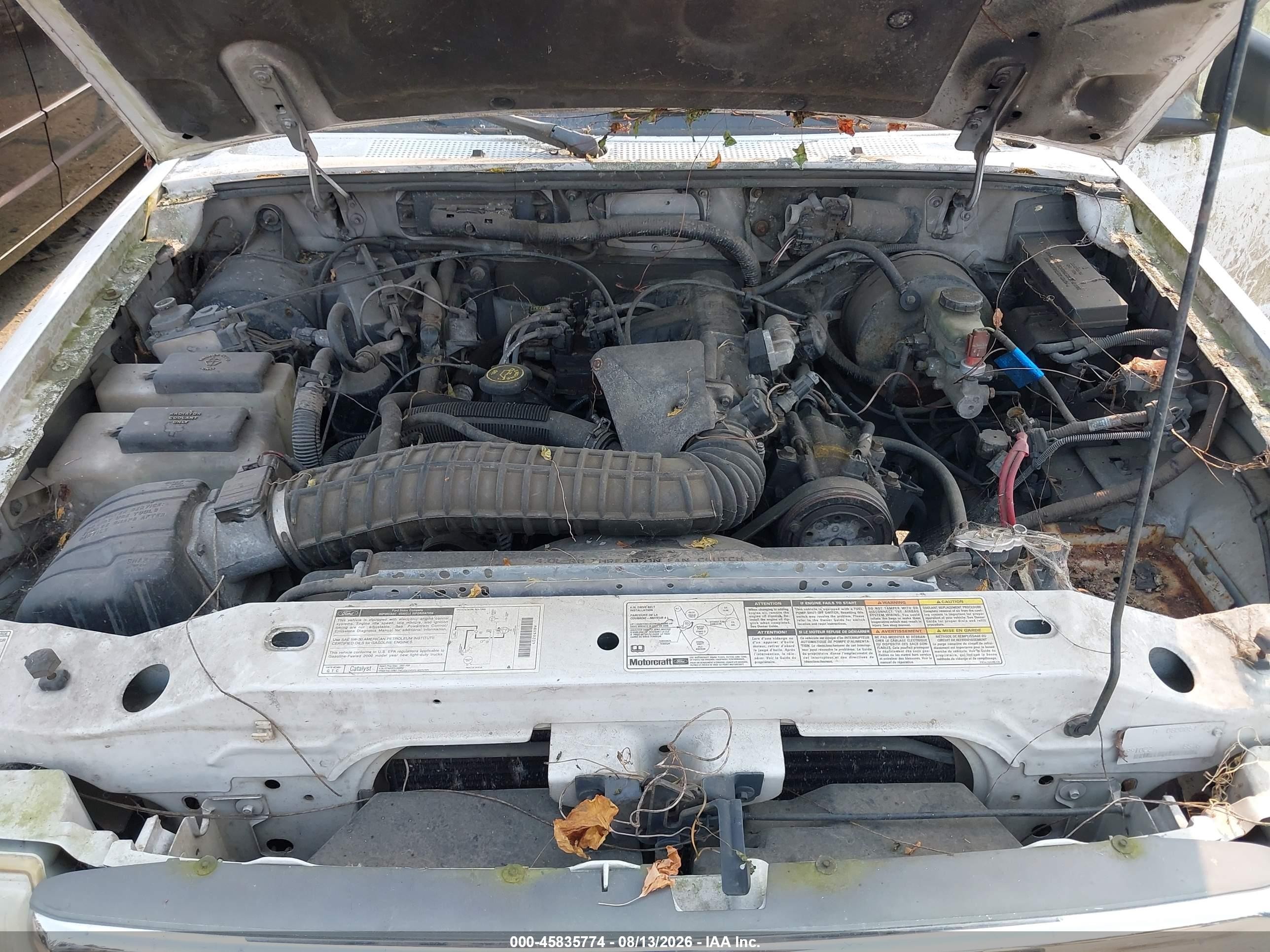 2000 Ford Ranger Xlt White vin: 1FTYR14X0YPA46632