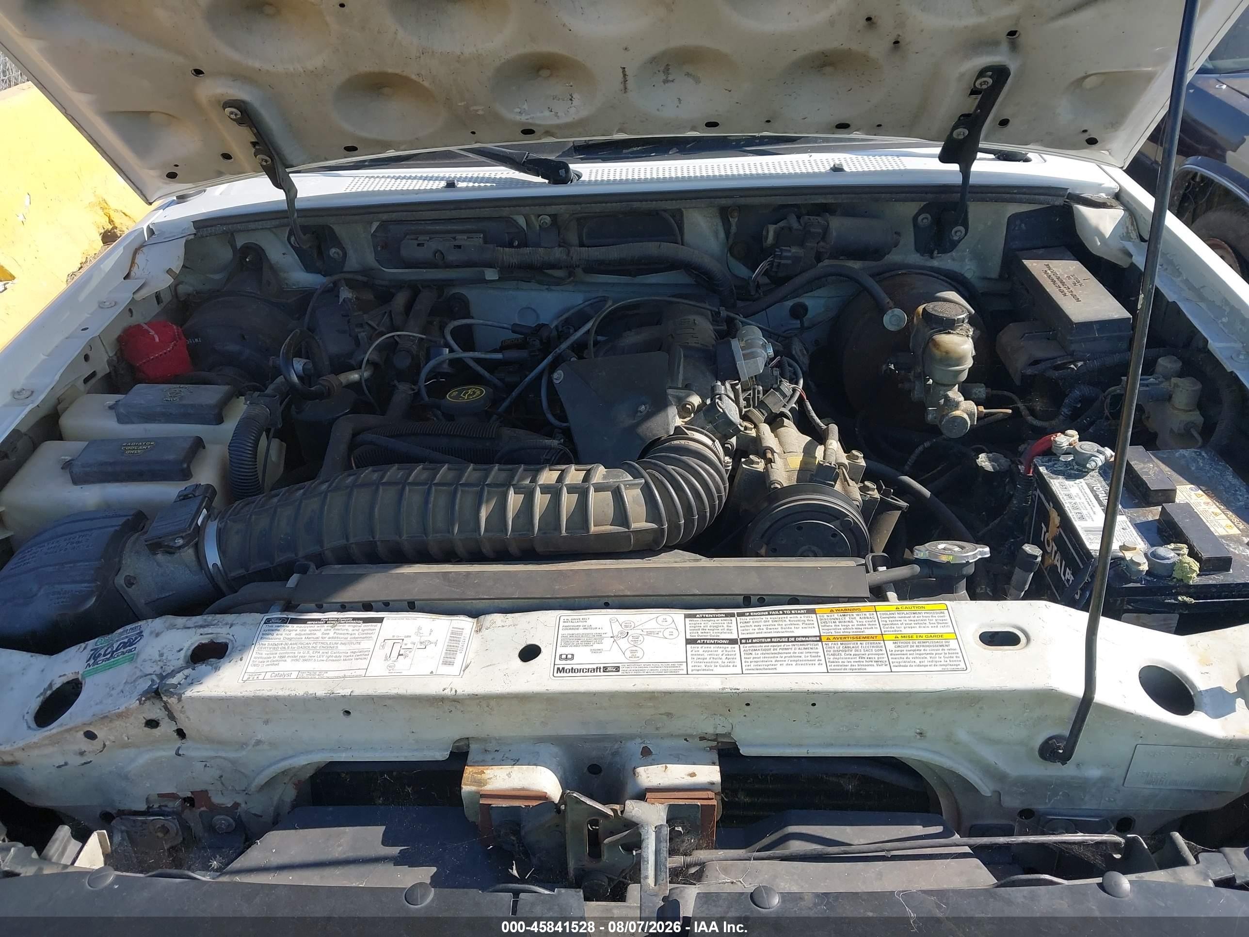 1998 Ford Ranger Splash/xl/xlt White vin: 1FTYR14X3WPA57069