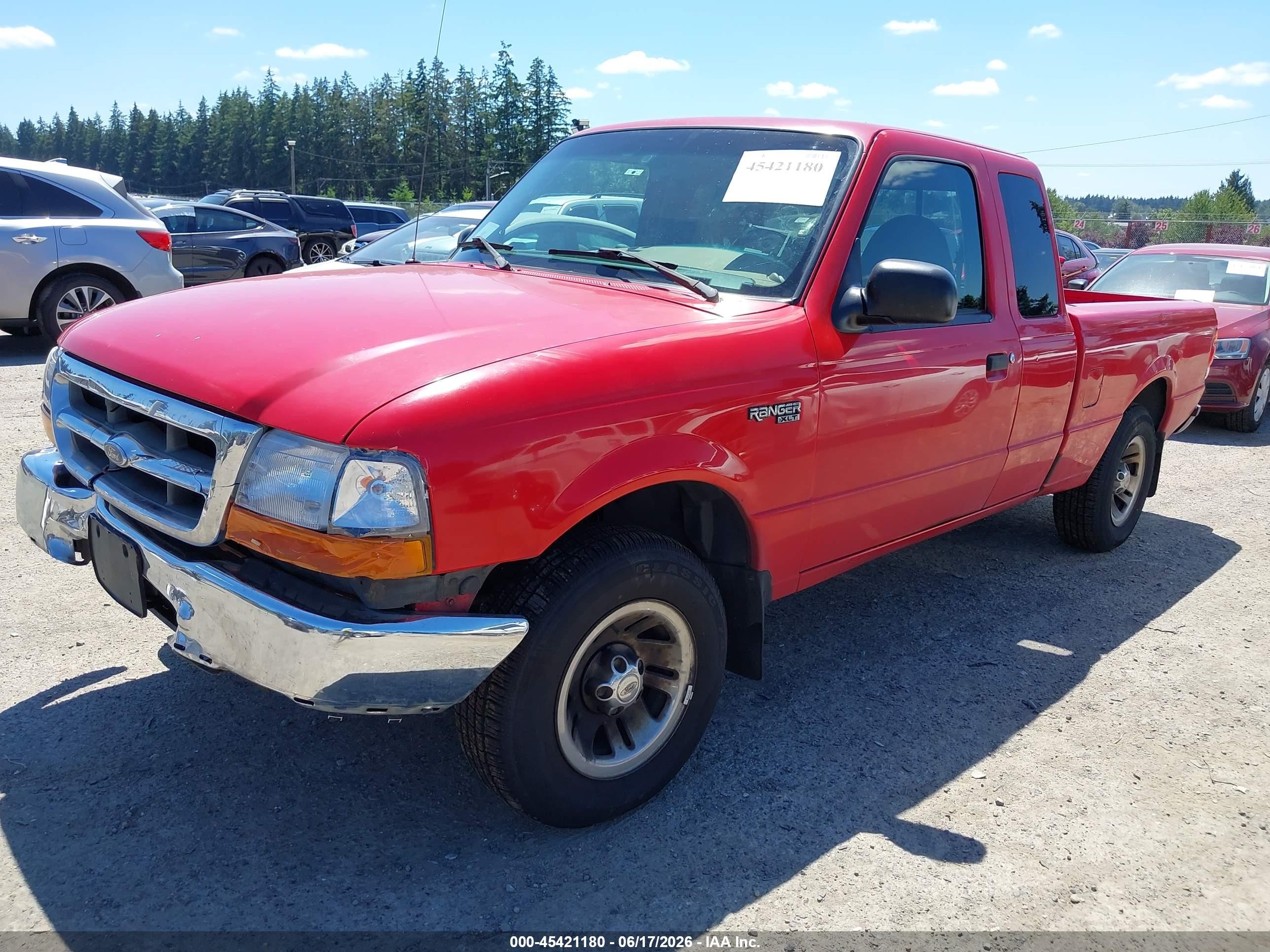 1999 Ford Ranger Xlt Red vin: 1FTYR14X4XPB21217