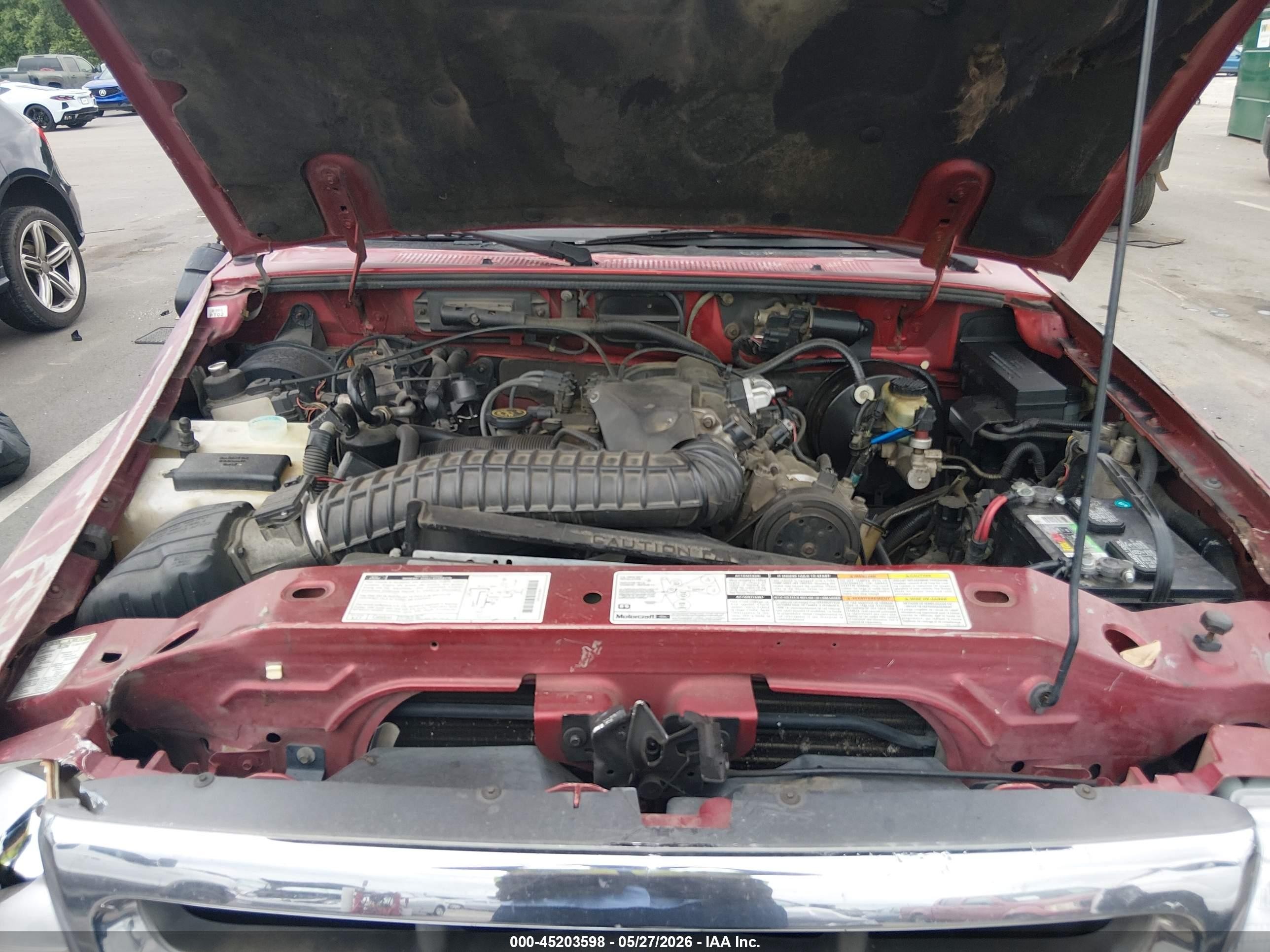 1998 Ford Ranger Splash/xl/xlt Red vin: 1FTYR14X6WTA31458
