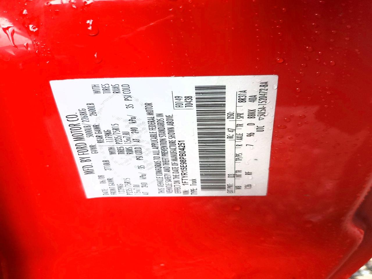2008 Ford Ranger Super Cab Red vin: 1FTYR15E98PB04251