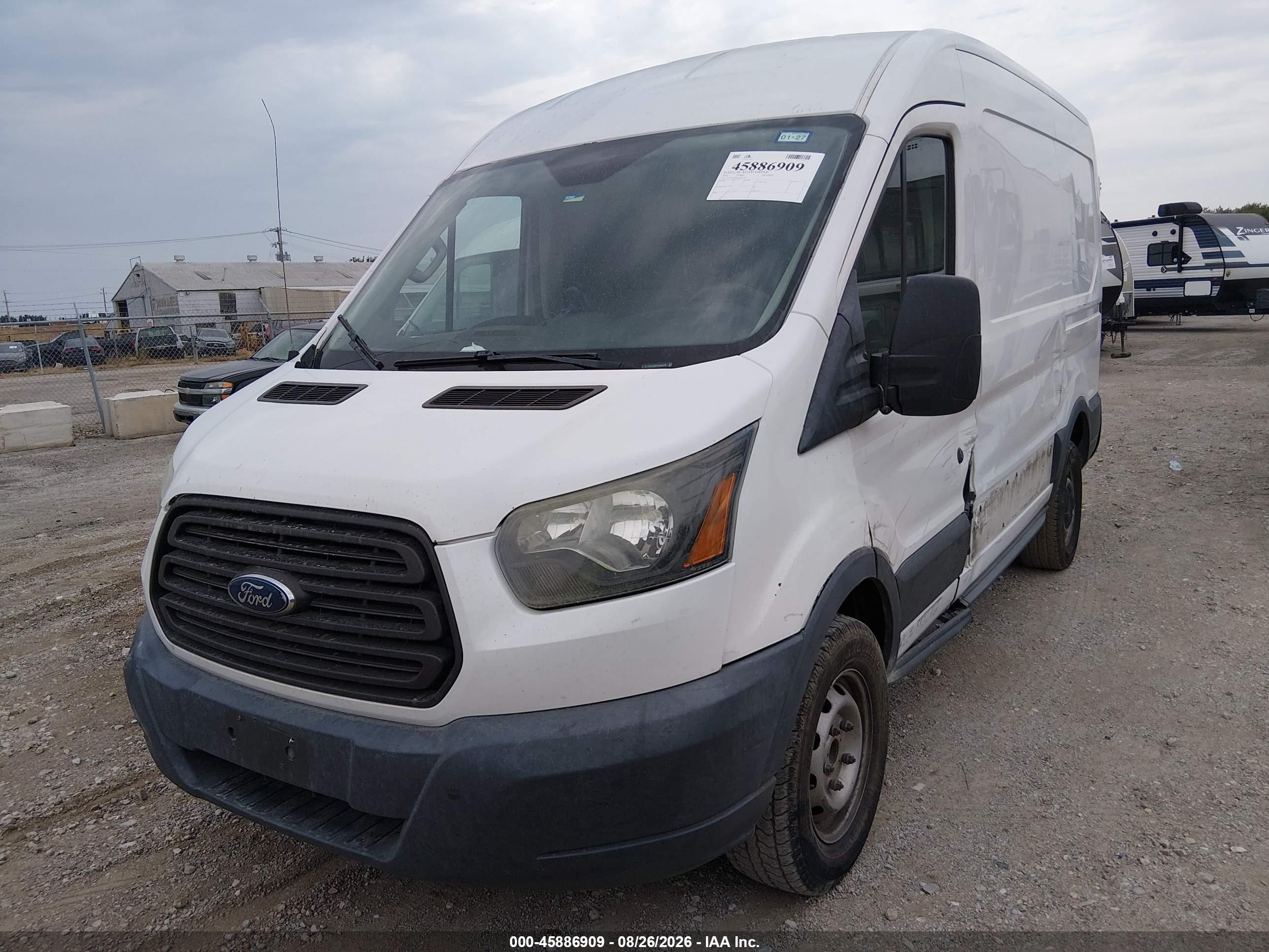 2015 Ford Transit-250 White vin: 1FTYR1CM8FKA54270