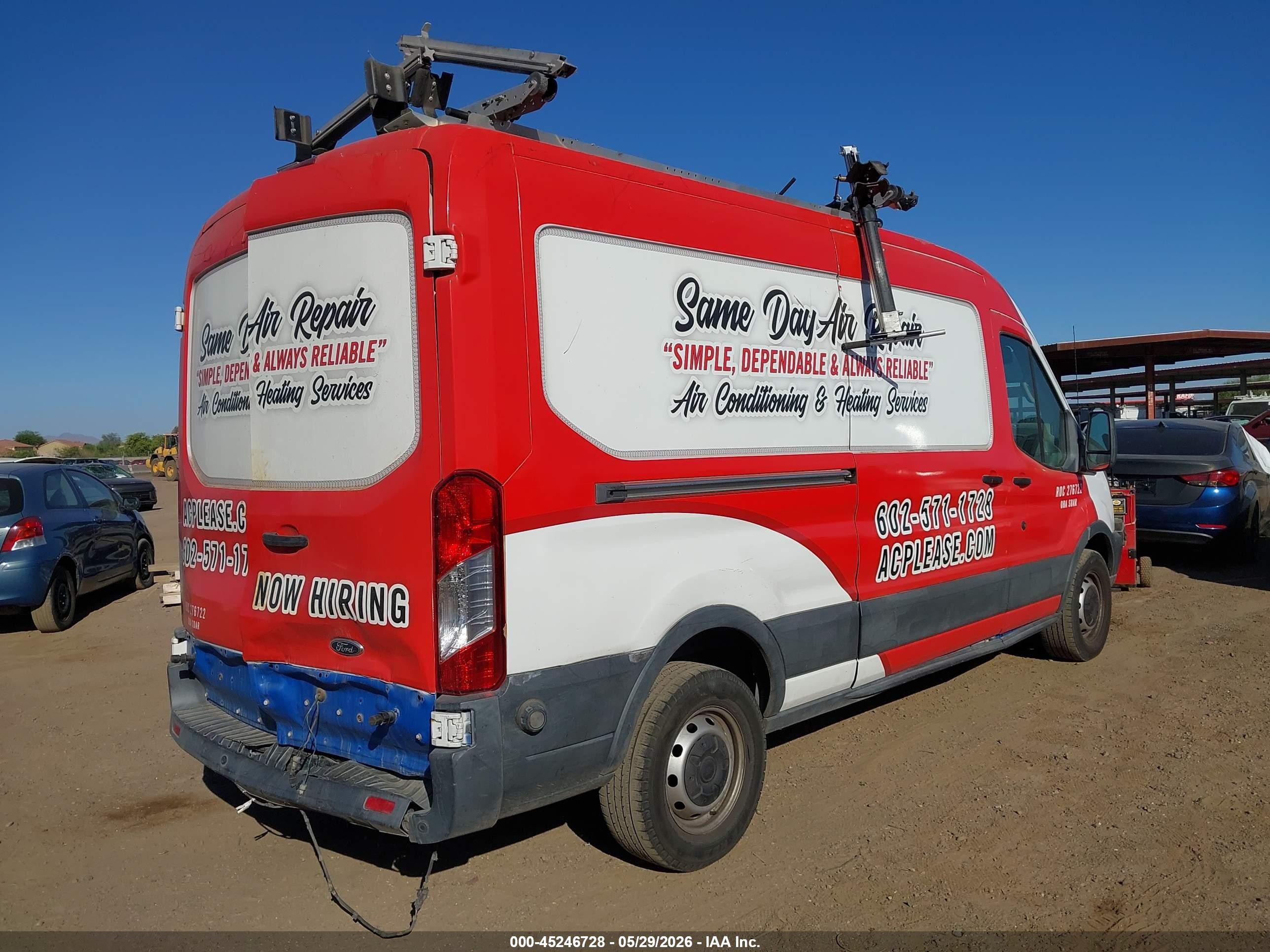 2016 Ford Transit-250 Red vin: 1FTYR2CM5GKA46439