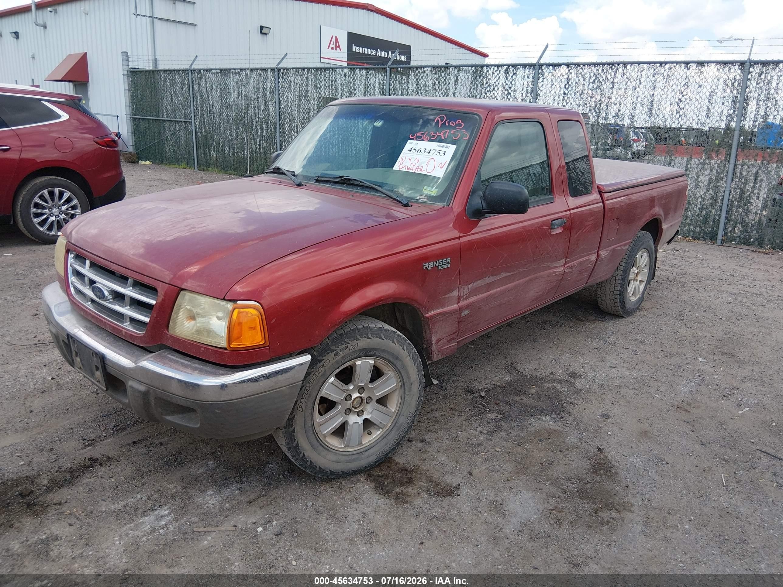 2002 Ford Ranger Xlt Red vin: 1FTYR44E42TA42923