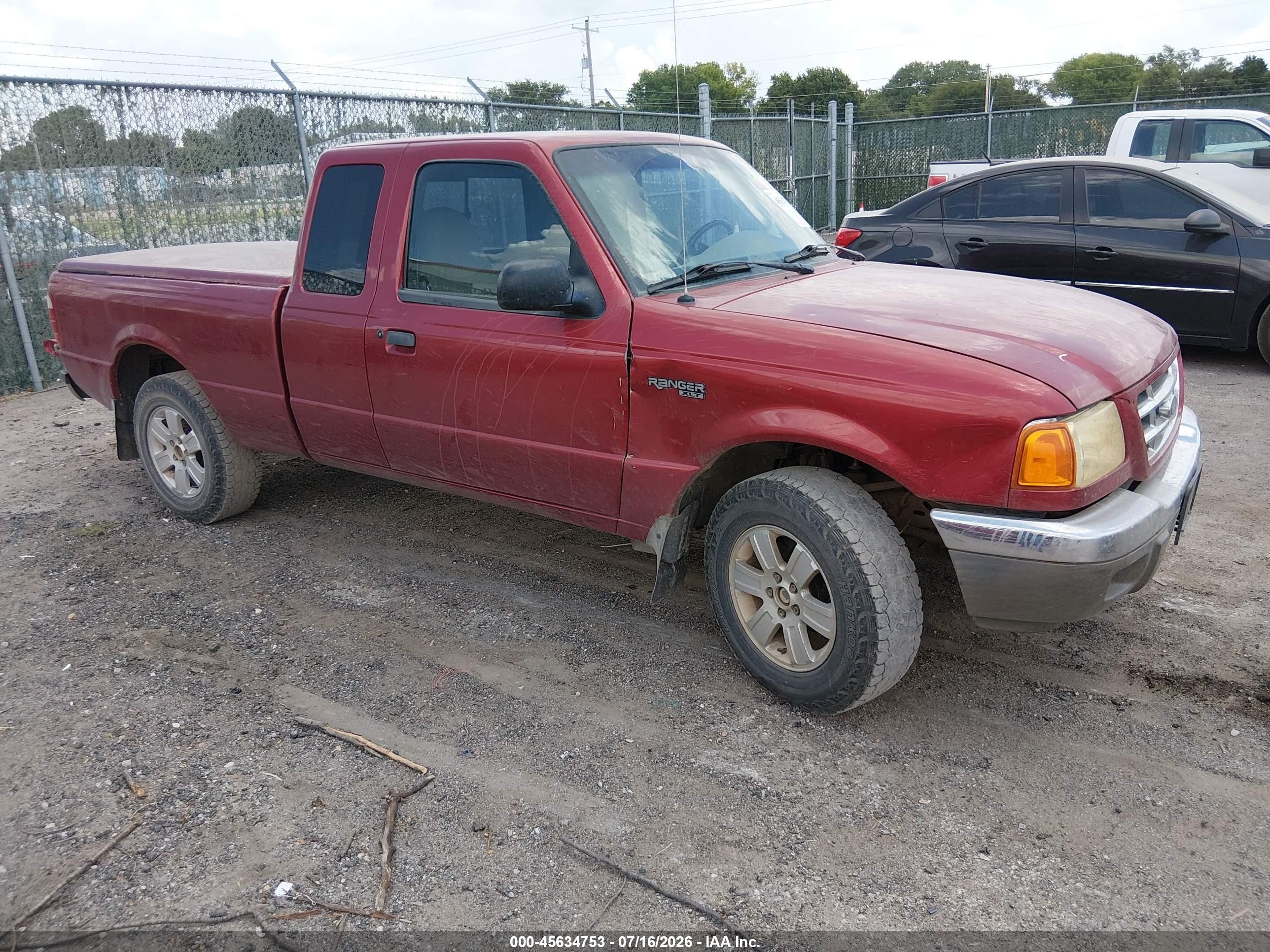 2002 Ford Ranger Xlt Red vin: 1FTYR44E42TA42923