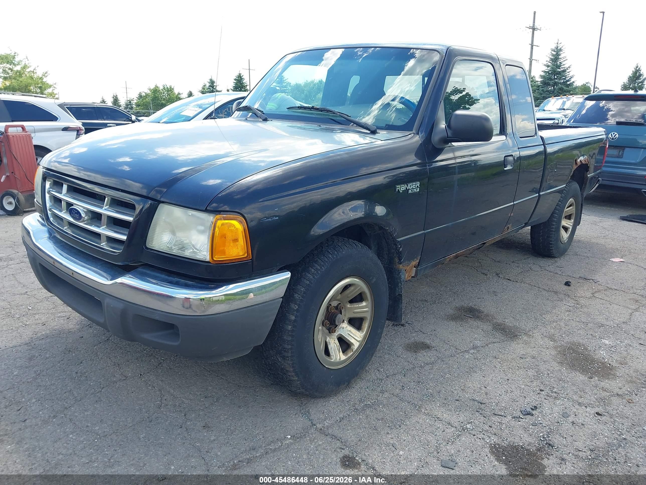 2002 Ford Ranger Xlt Black vin: 1FTYR44E62TA07140