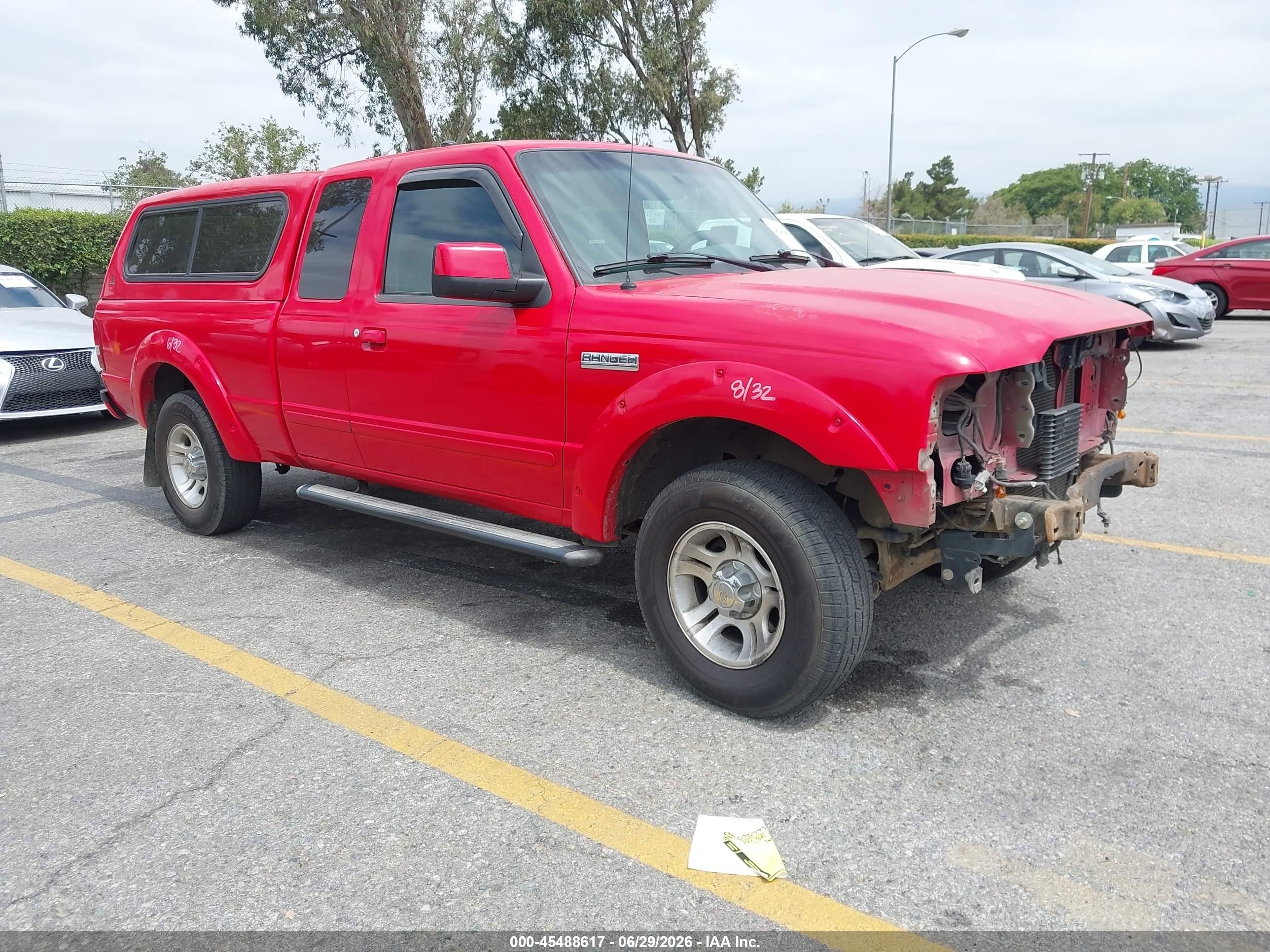 2009 Ford Ranger Sport/xlt Red vin: 1FTYR44E79PA06307