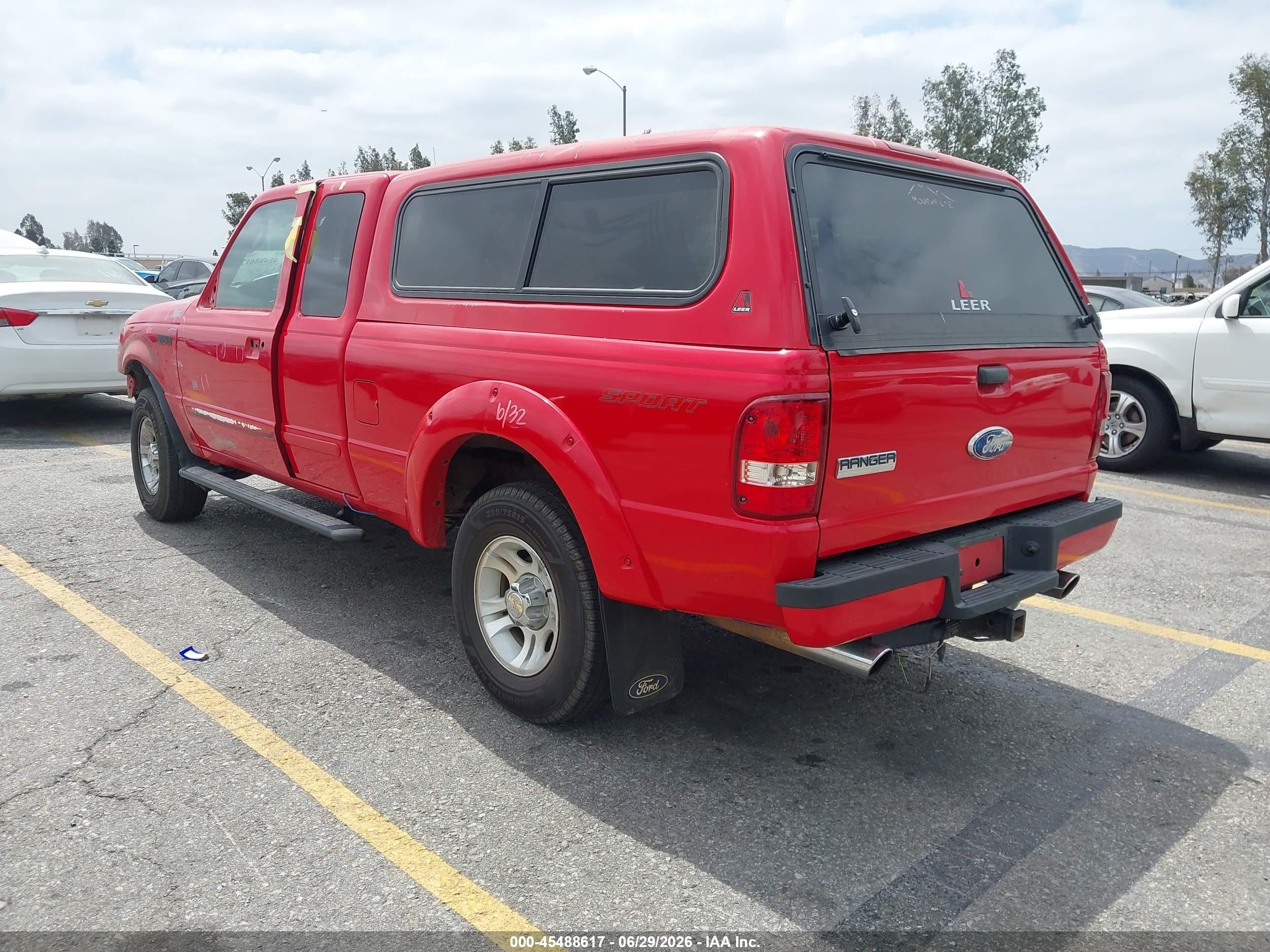2009 Ford Ranger Sport/xlt Red vin: 1FTYR44E79PA06307