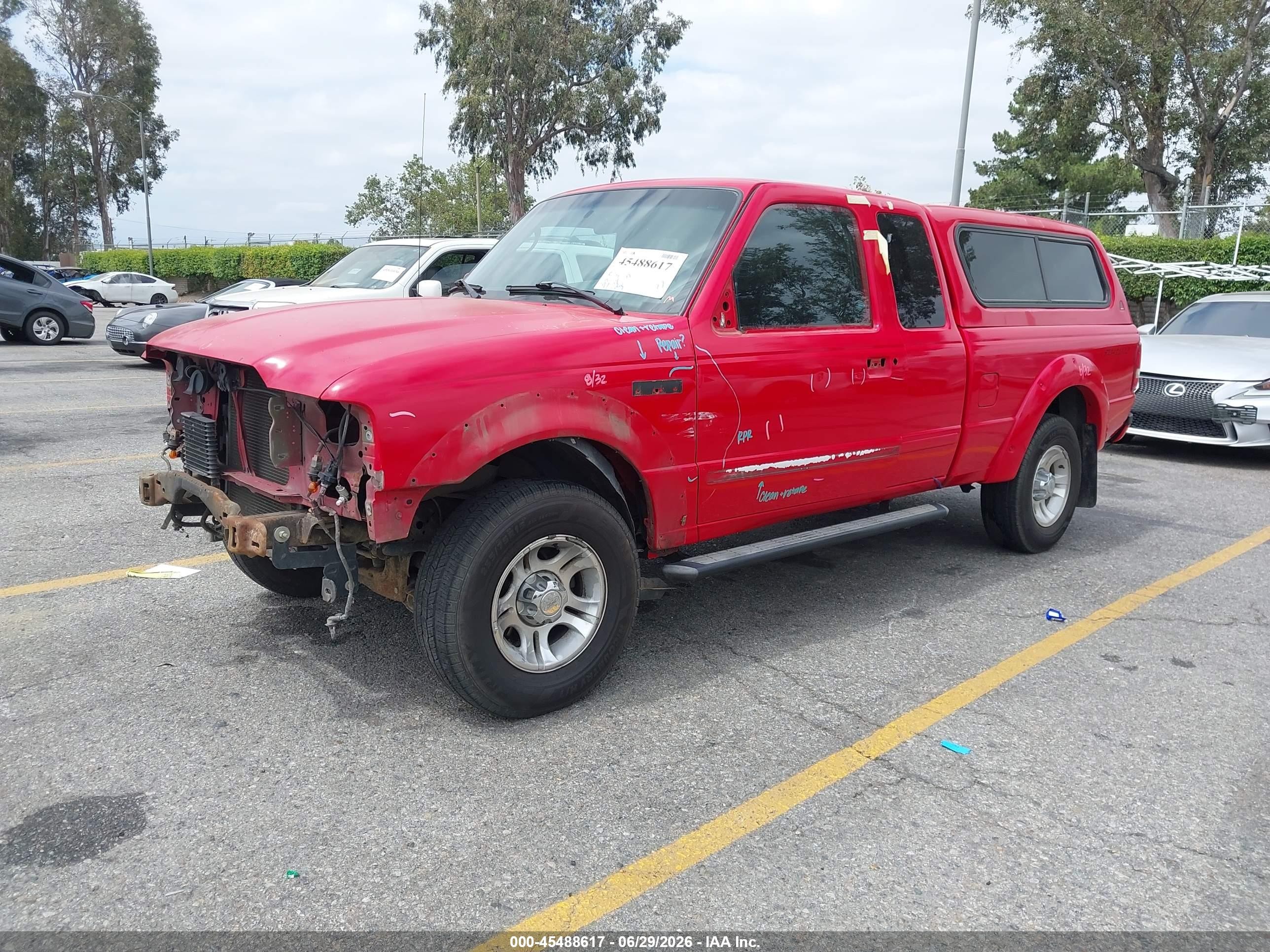 2009 Ford Ranger Sport/xlt Red vin: 1FTYR44E79PA06307