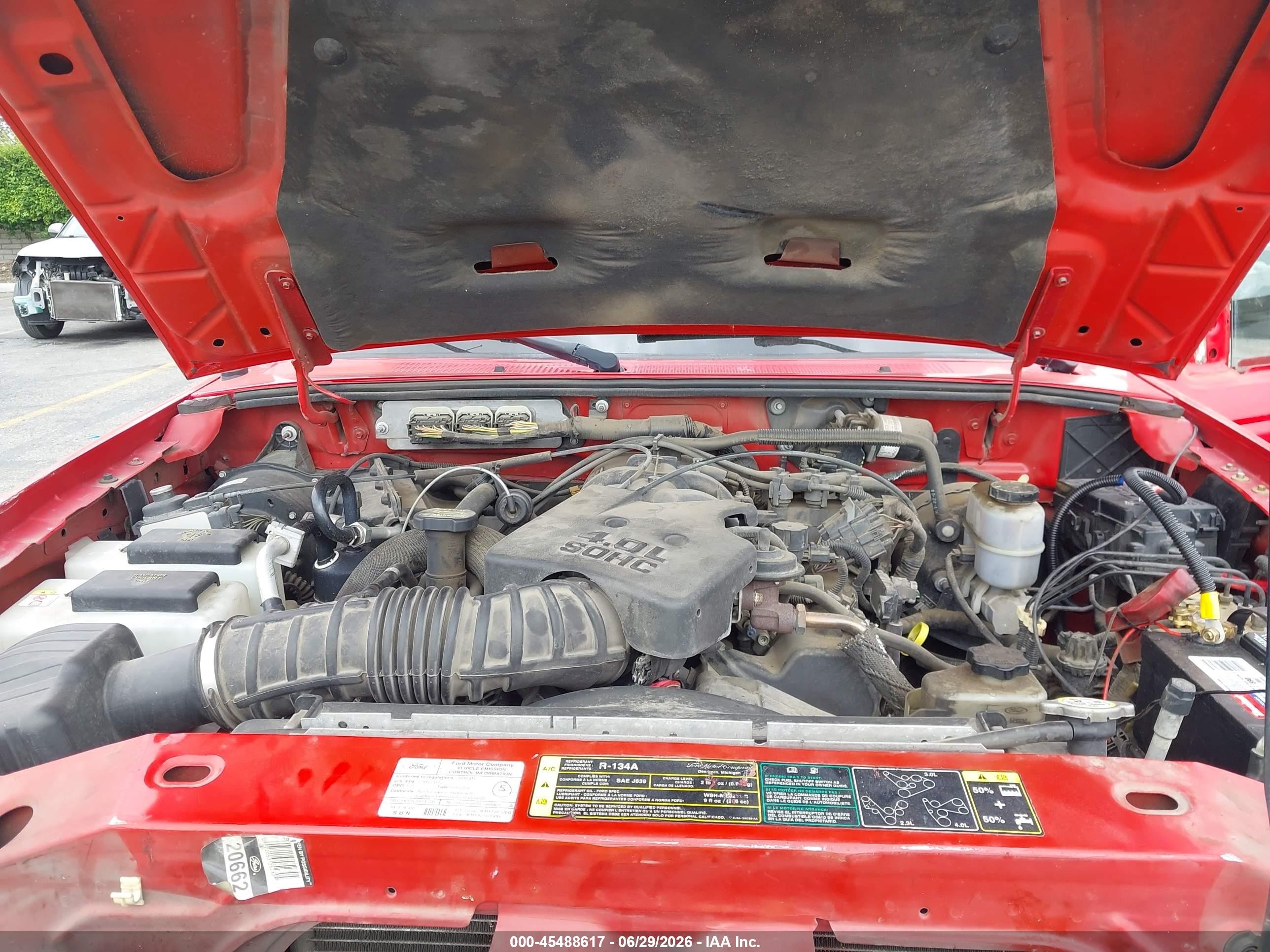 2009 Ford Ranger Sport/xlt Red vin: 1FTYR44E79PA06307
