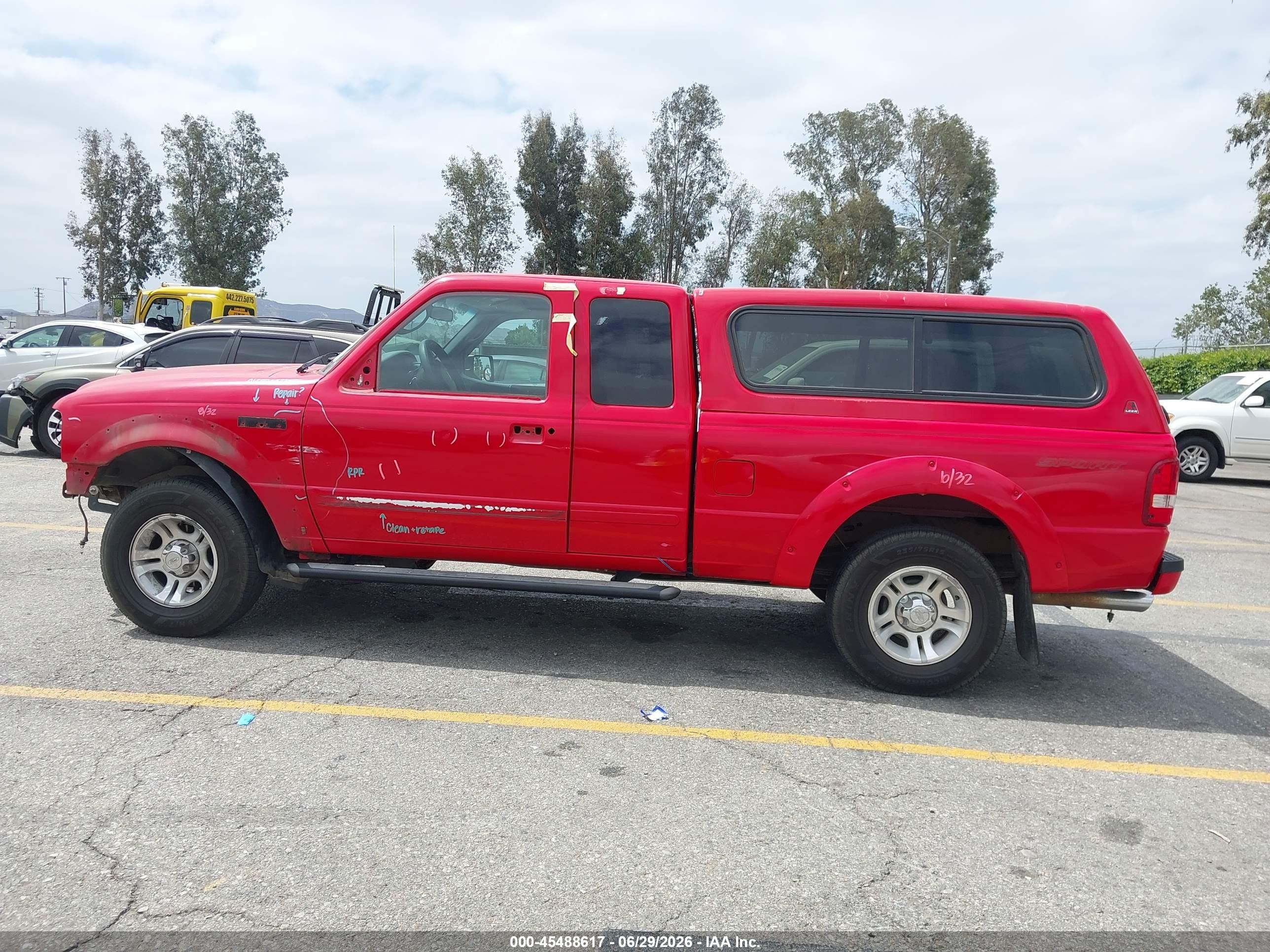2009 Ford Ranger Sport/xlt Red vin: 1FTYR44E79PA06307