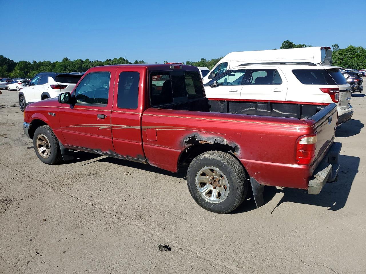 2003 Ford Ranger Super Cab Red vin: 1FTYR44E83TA09487