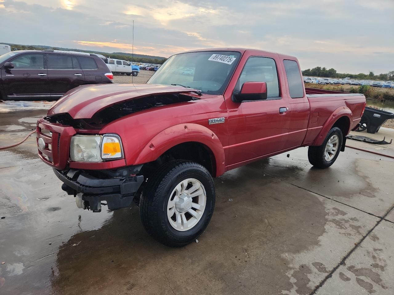 2007 Ford Ranger Super Cab Red vin: 1FTYR44U07PA82780