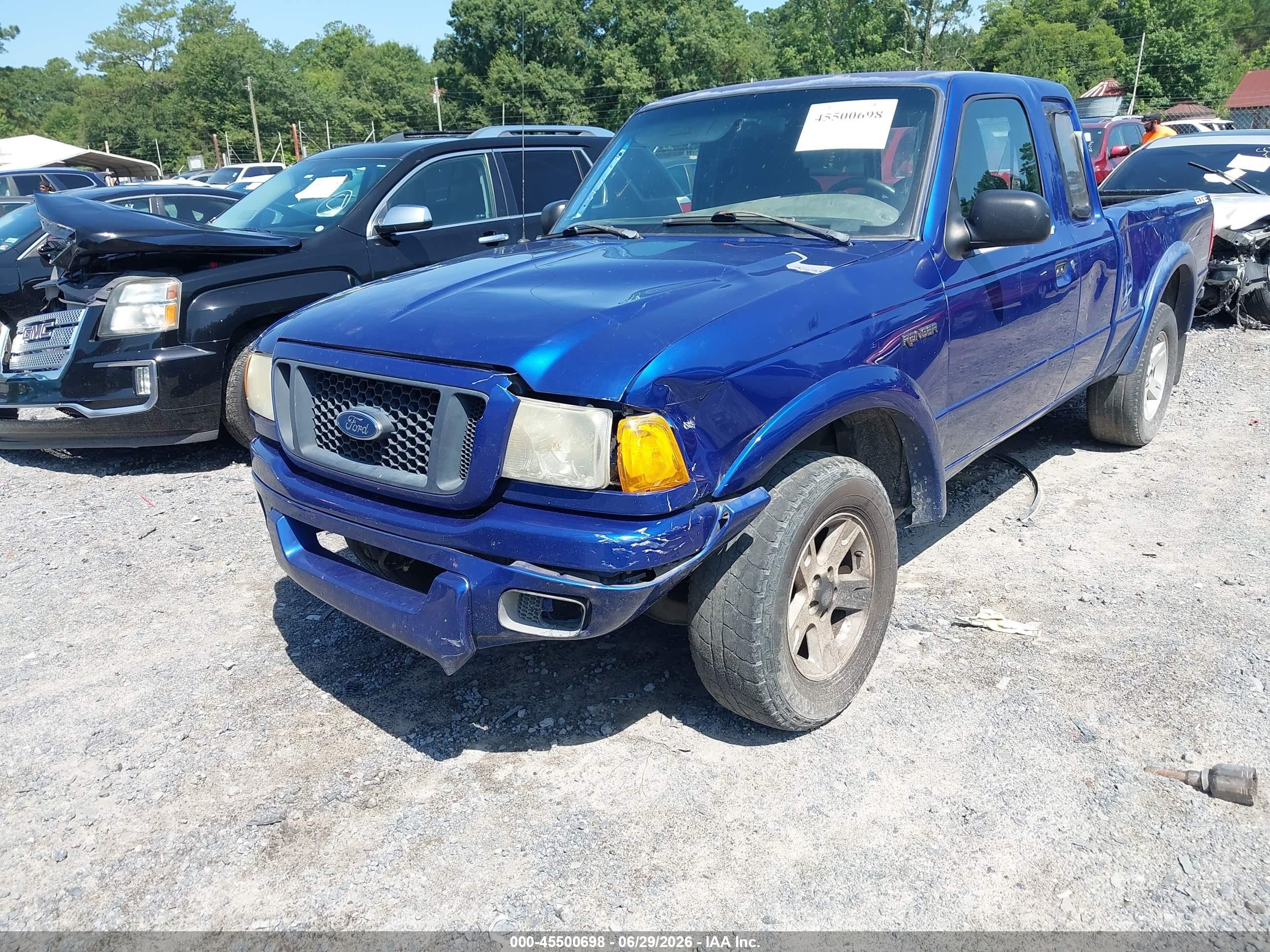 2005 Ford Ranger Edge/stx/xlt Blue vin: 1FTYR44U25PA46778