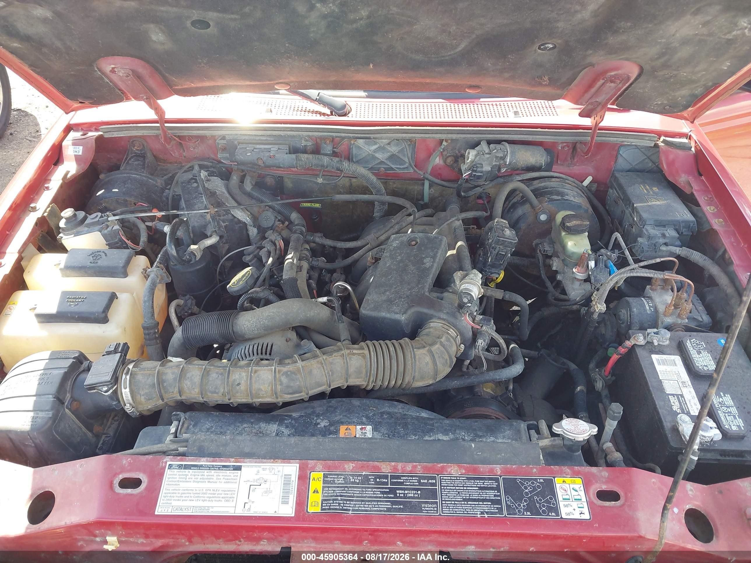 2002 Ford Ranger Edge/tremor/xlt Бордовый vin: 1FTYR44U32TA30902