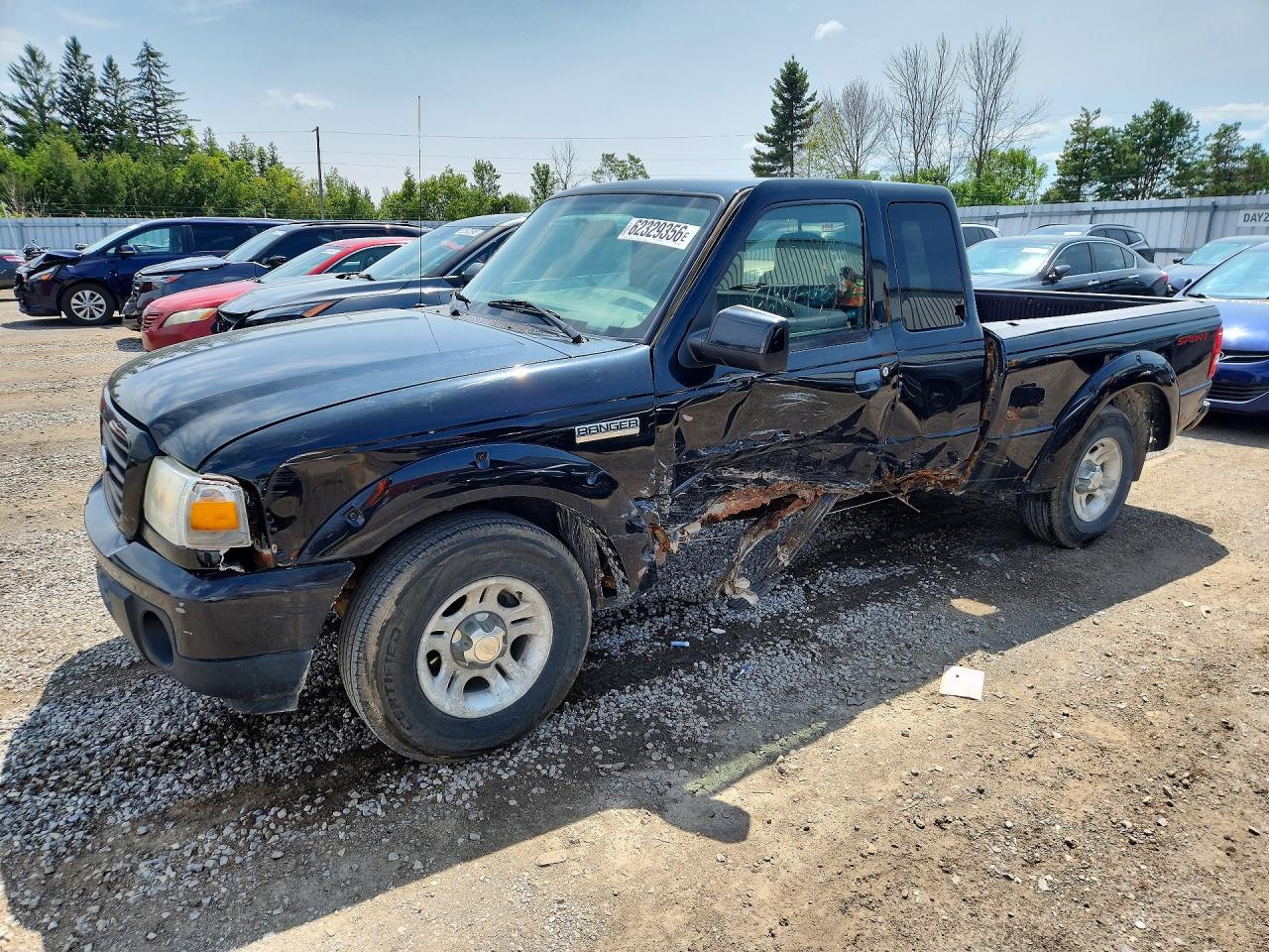 2008 Ford Ranger Super Cab Black vin: 1FTYR44U98PA22921