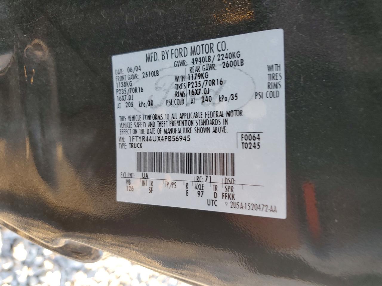 2004 Ford Ranger Super Cab Gray vin: 1FTYR44UX4PB56945